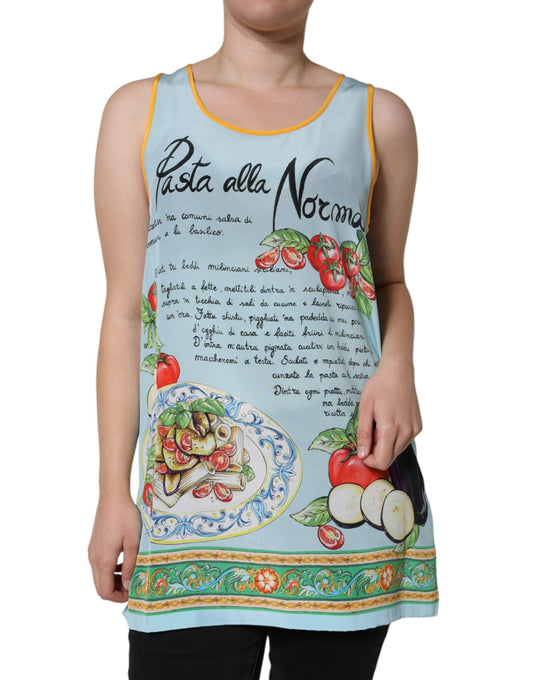 Dolce & Gabbana Multicolor Pasta Alla Norma Print Tank Women's Top