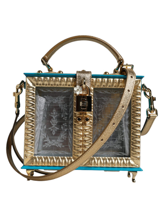 Dolce & Gabbana Multicolor Wood Leather Clutch Shoulder Women's Bag ()