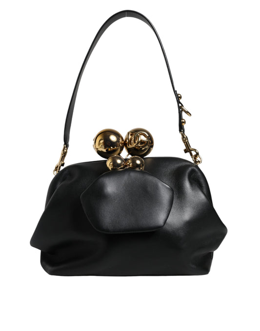 Dolce & Gabbana Black Calfskin Leather Shoulder Clutch Women's Bag ()