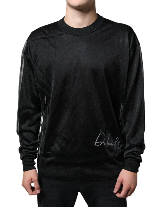Dolce & Gabbana Black Polyester Pullover Sweatshirt Men's Sweater ()