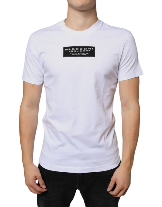 Dolce & Gabbana White Cotton DG Applique Casual Men's T-shirt