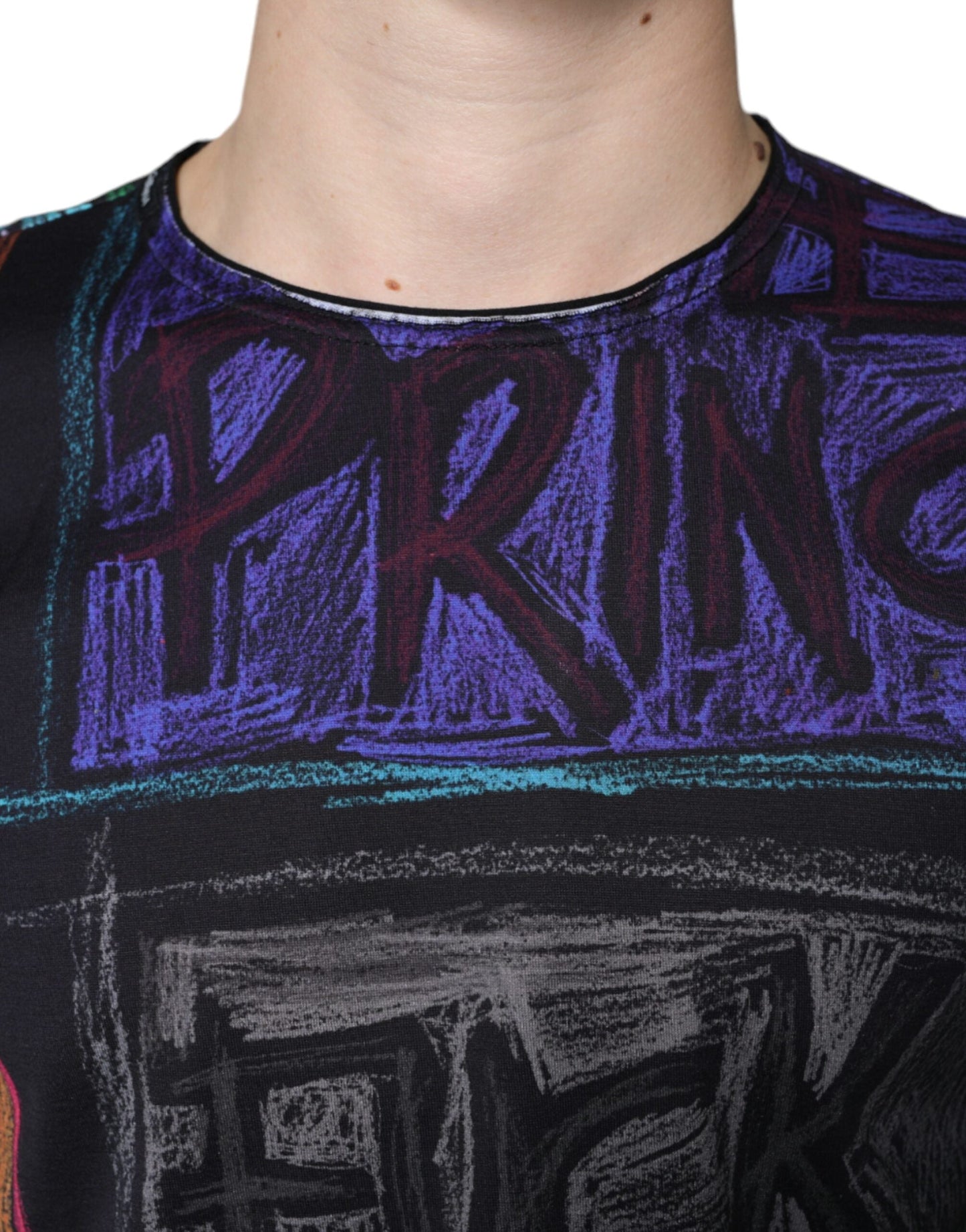 Dolce & Gabbana Multicolor Graphic Print Cotton Men's T-shirt