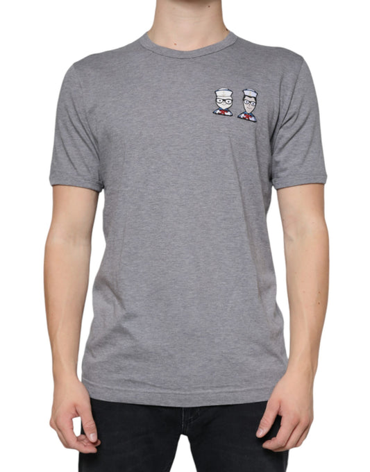 Dolce & Gabbana Gray Cotton #DGFamily Short Sleeves Men's T-shirt