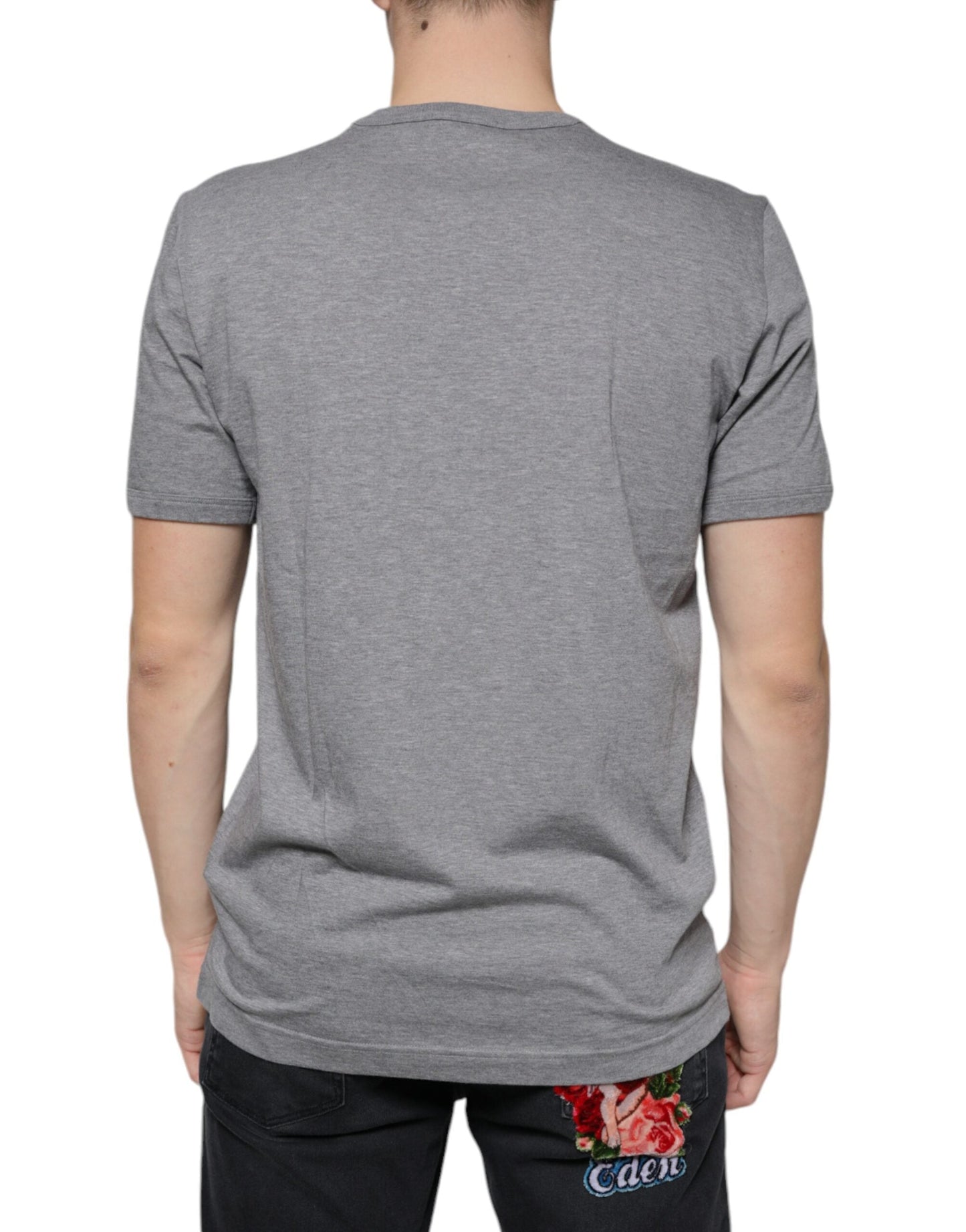 Dolce & Gabbana Gray Cotton #DGFamily Short Sleeves Men's T-shirt
