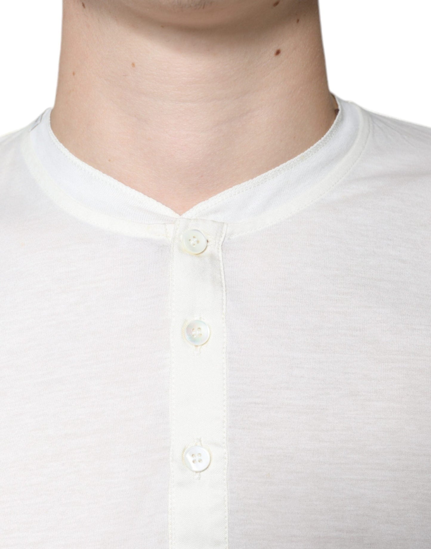 Dolce & Gabbana Off White Cotton Short Sleeves Men's T-shirt