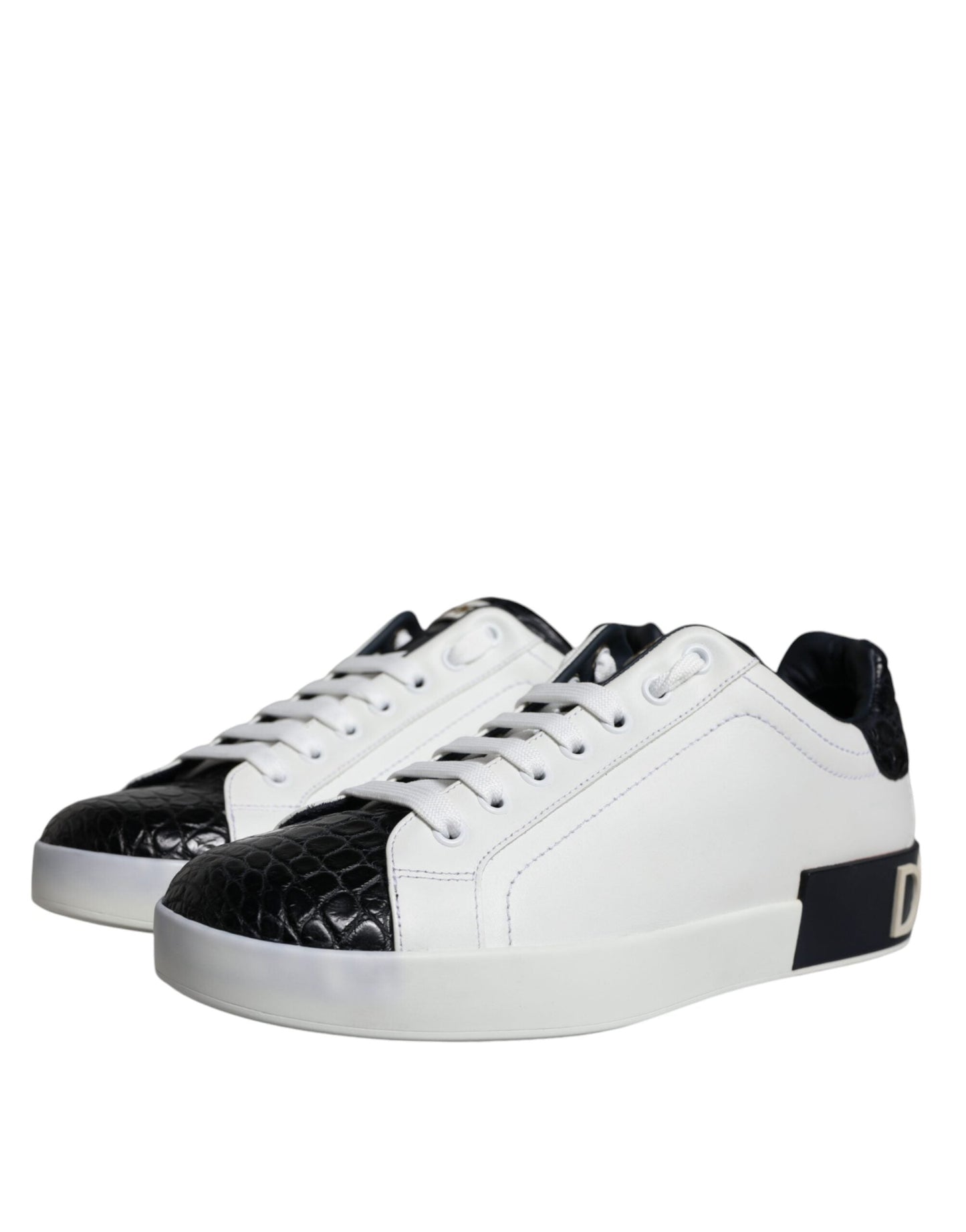Dolce & Gabbana Black Leather Logo Portofino Sneaker Men's Shoes ()