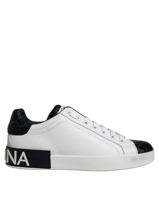 Dolce & Gabbana Black Leather Logo Portofino Sneaker Men's Shoes ()