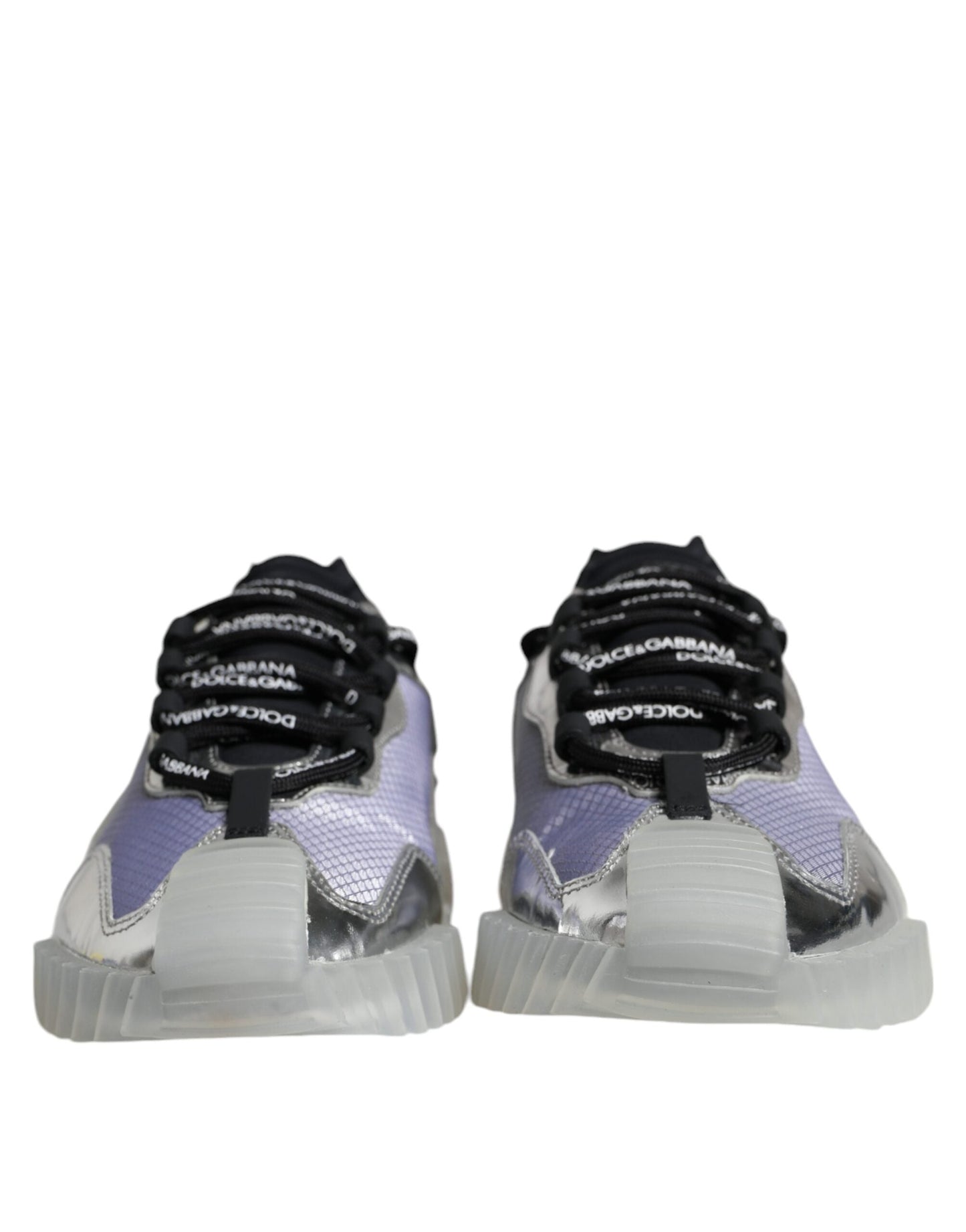 Dolce & Gabbana Silver Black Nylon NS1 Low Top Sneakers Men's Shoes ()