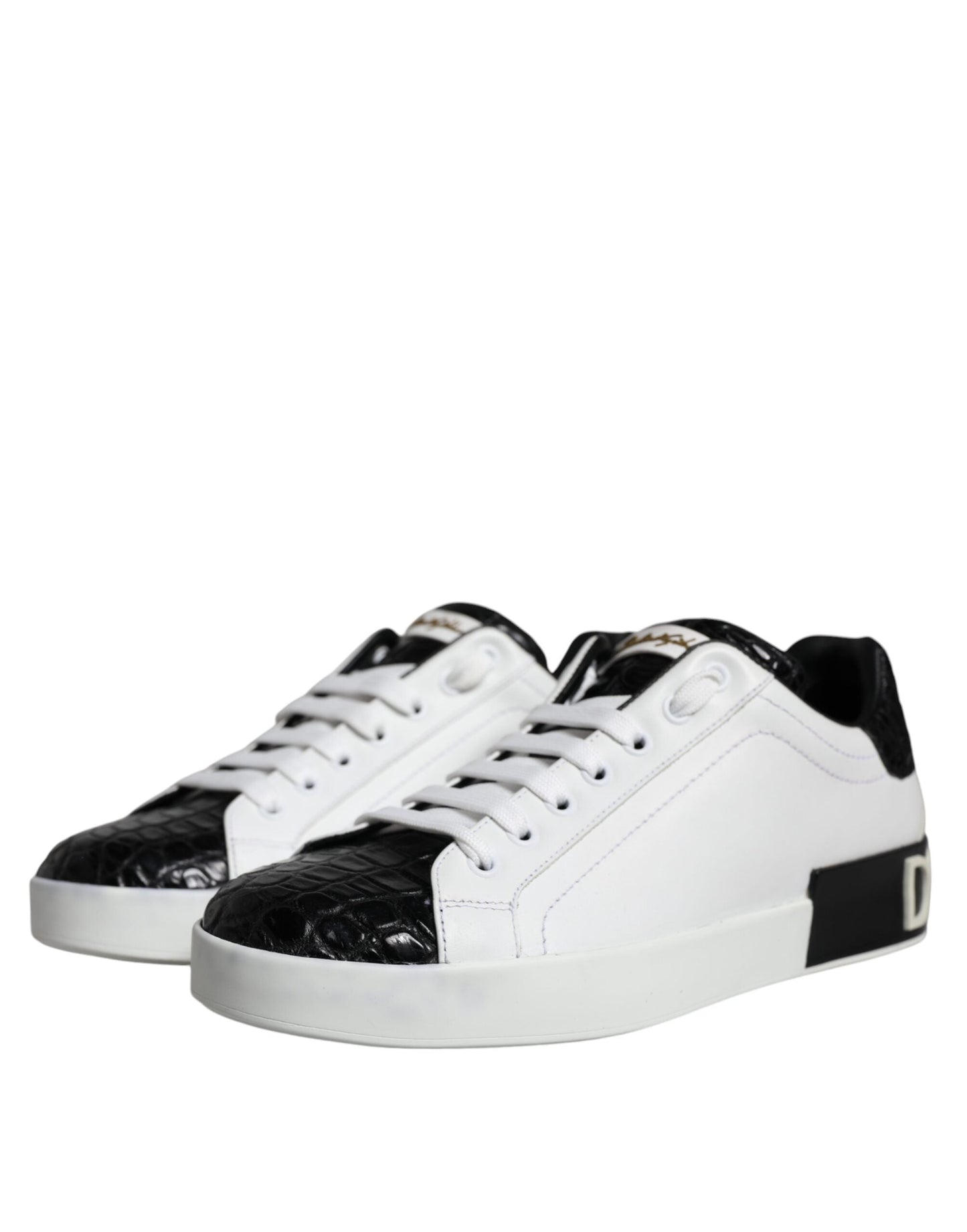 Dolce & Gabbana Black Leather Logo Portofino Sneaker Men's Shoes ()