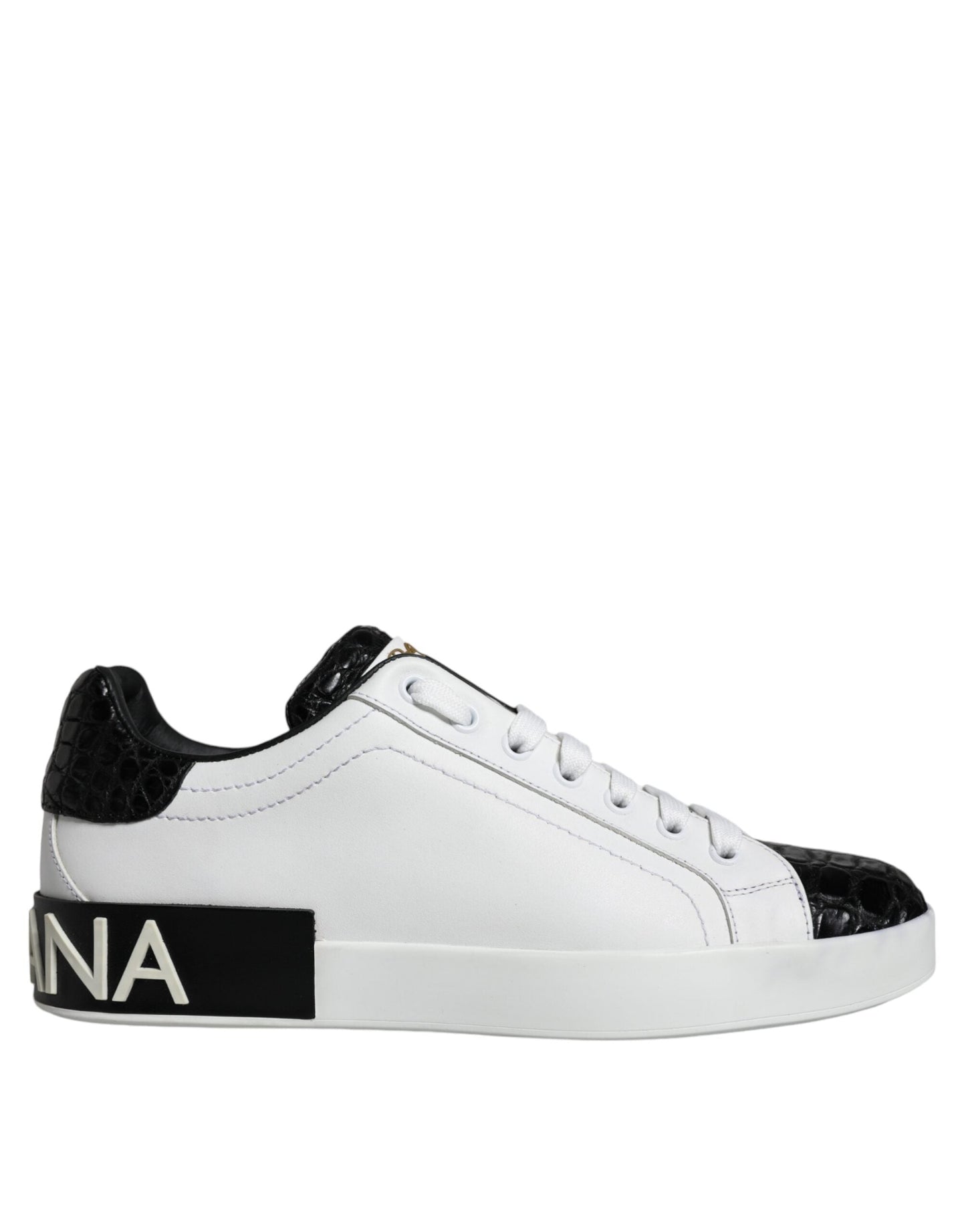 Dolce & Gabbana Black Leather Logo Portofino Sneaker Men's Shoes ()