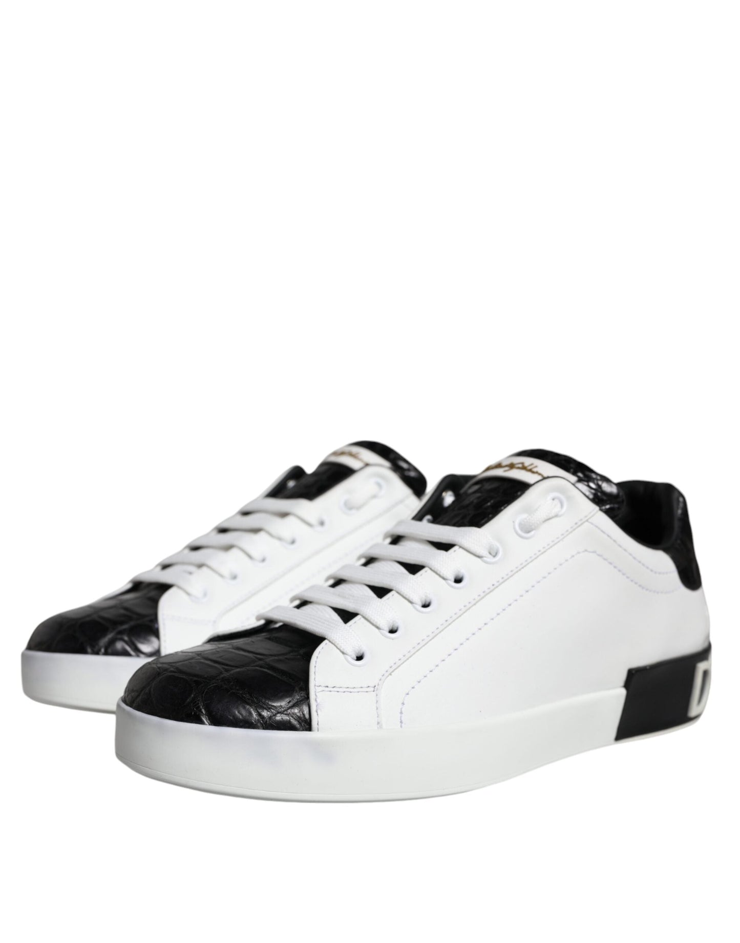 Dolce & Gabbana Black Leather Logo Portofino Sneaker Men's Shoes ()