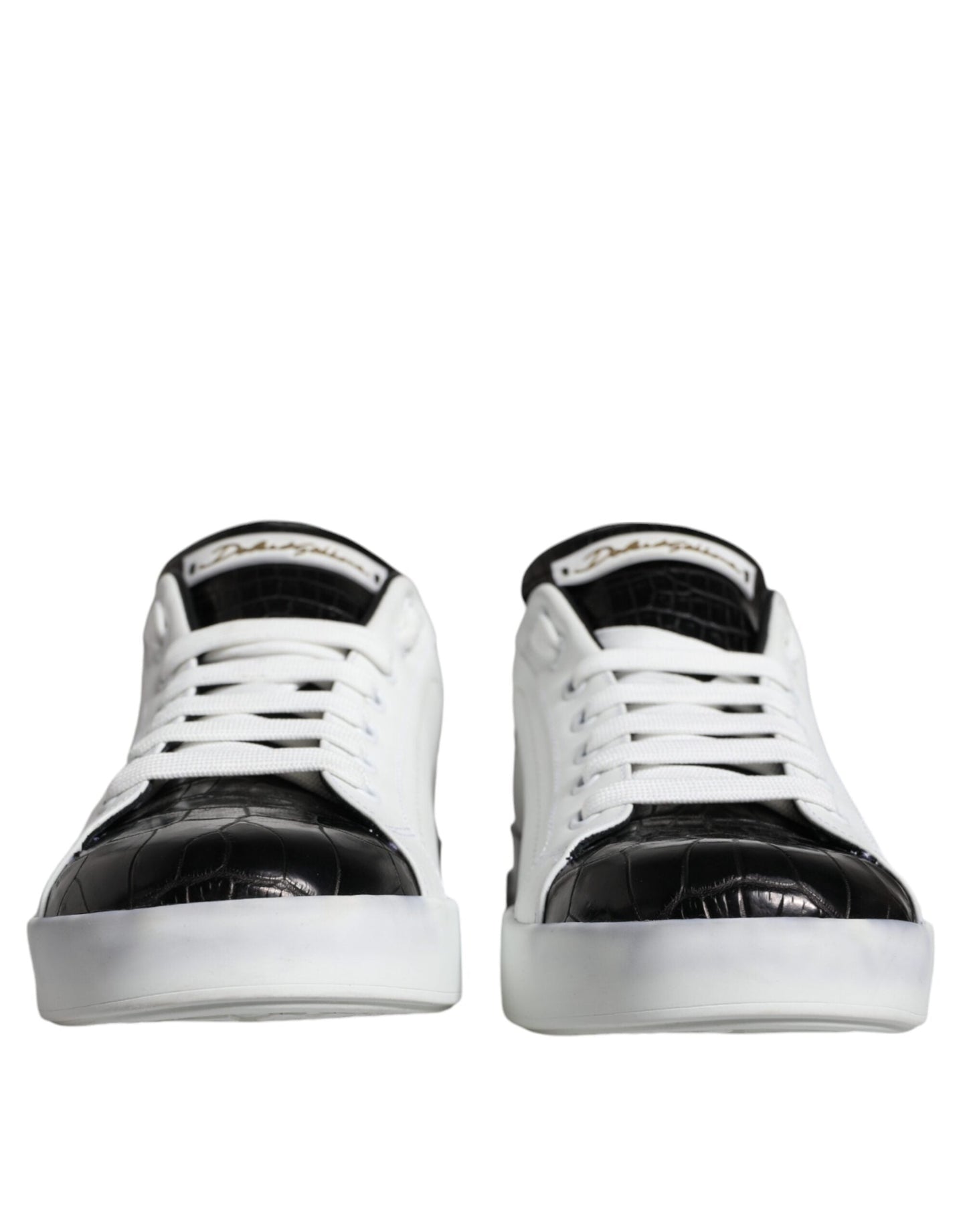 Dolce & Gabbana Black Leather Logo Portofino Sneaker Men's Shoes ()