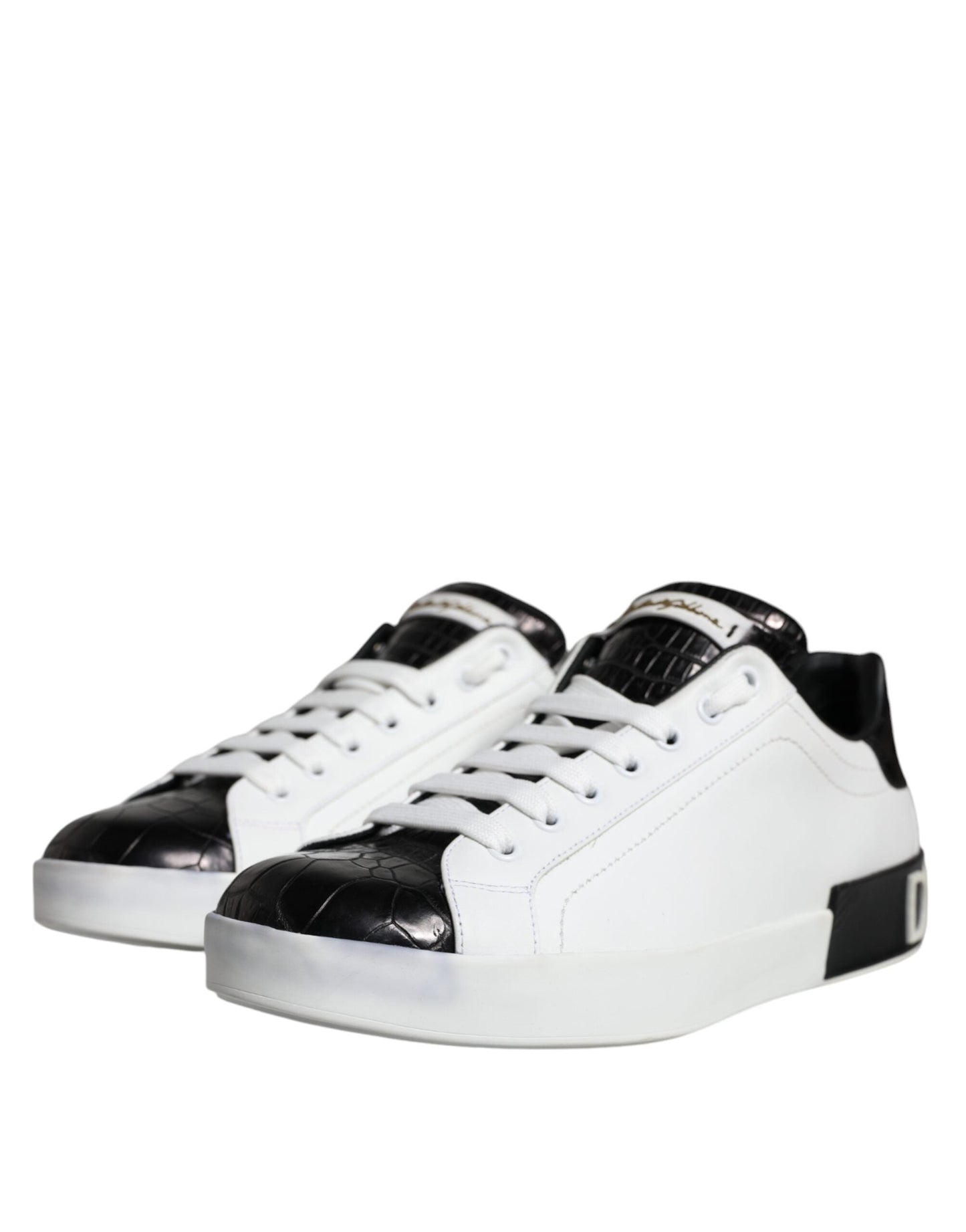 Dolce & Gabbana Black Leather Logo Portofino Sneaker Men's Shoes ()