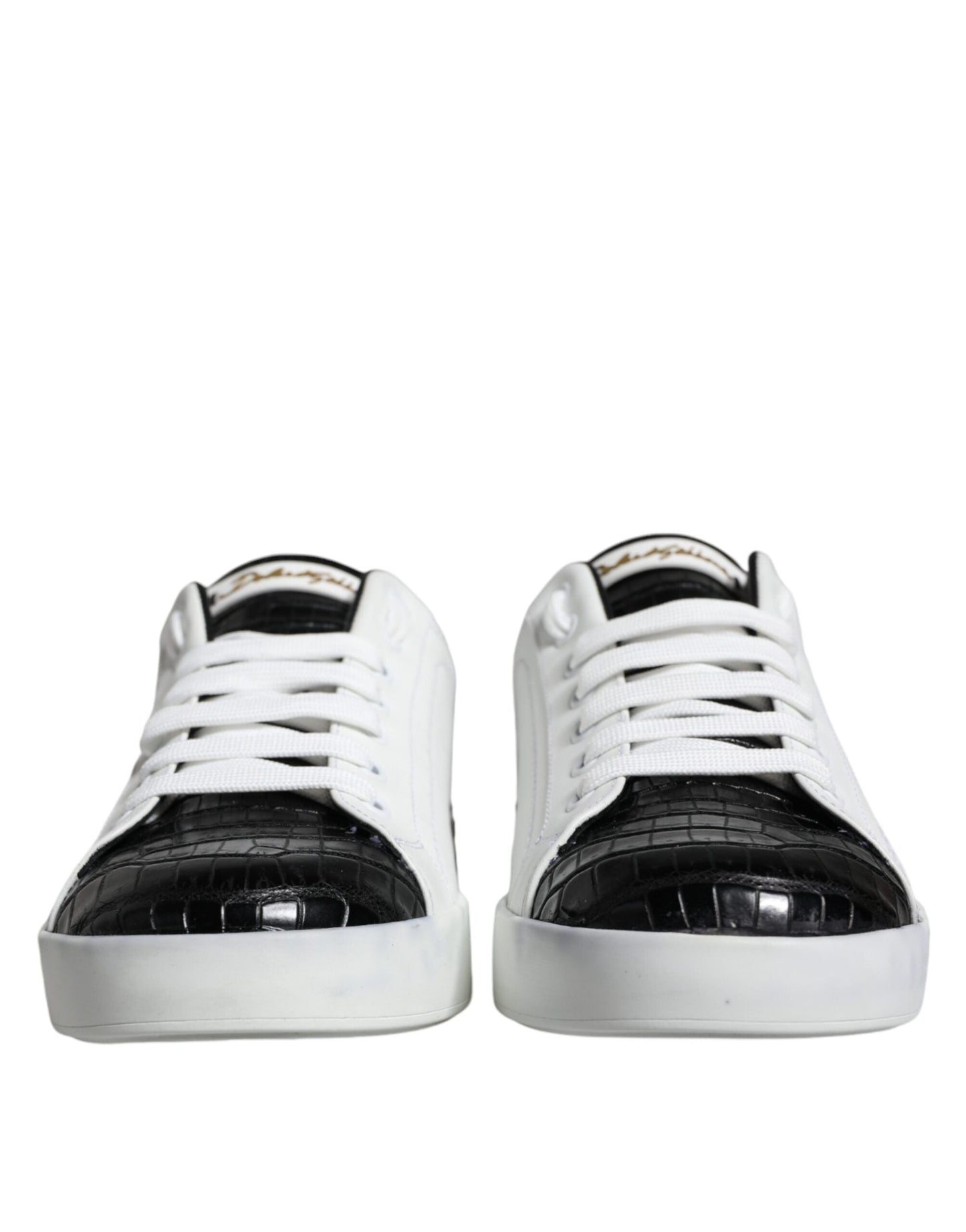 Dolce & Gabbana Black Leather Logo Portofino Sneaker Men's Shoes ()