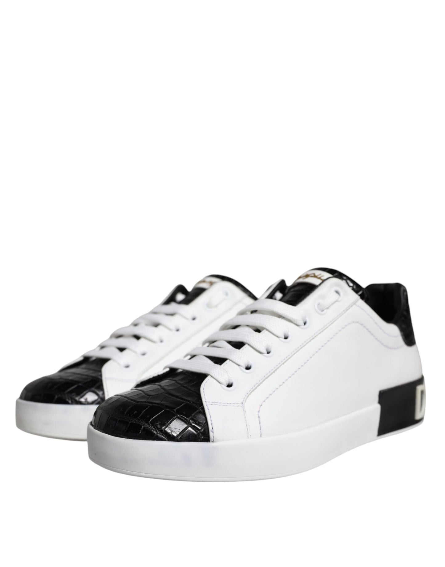 Dolce & Gabbana Black Leather Logo Portofino Sneaker Men's Shoes ()