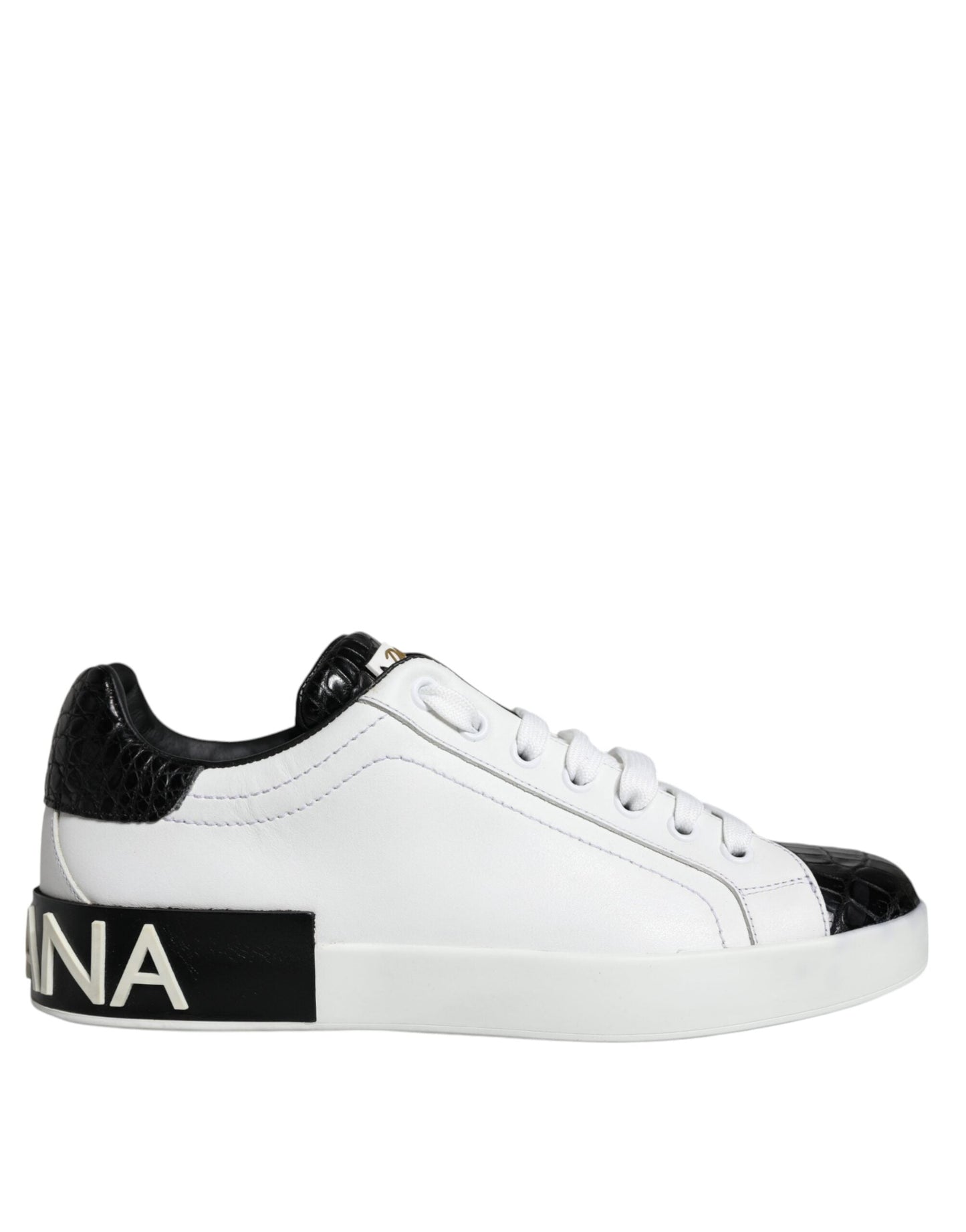 Dolce & Gabbana Black Leather Logo Portofino Sneaker Men's Shoes ()
