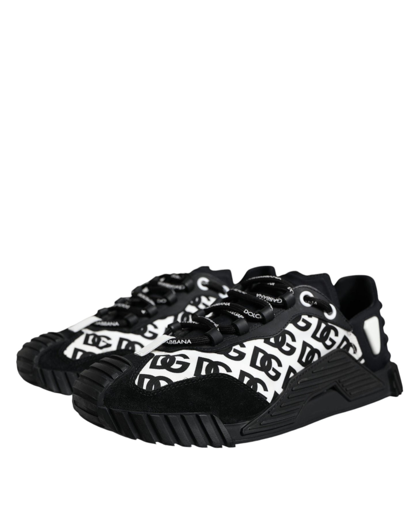 Dolce & Gabbana Black Logo Lace Up Low Top NS1 Sneakers Men's Shoes ()