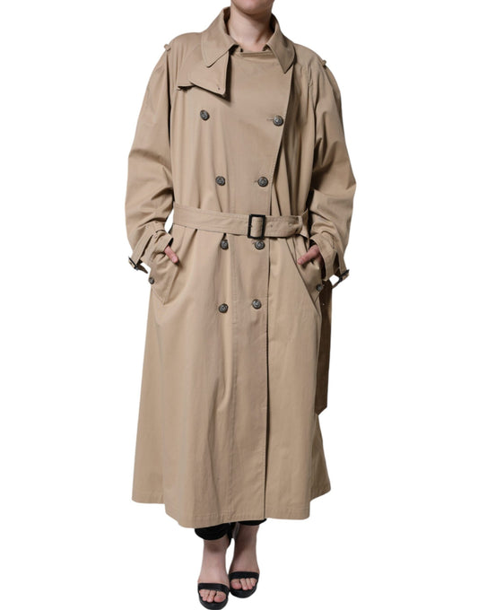 Dolce & Gabbana Khaki Double Breasted Trench Coat Women's Jacket