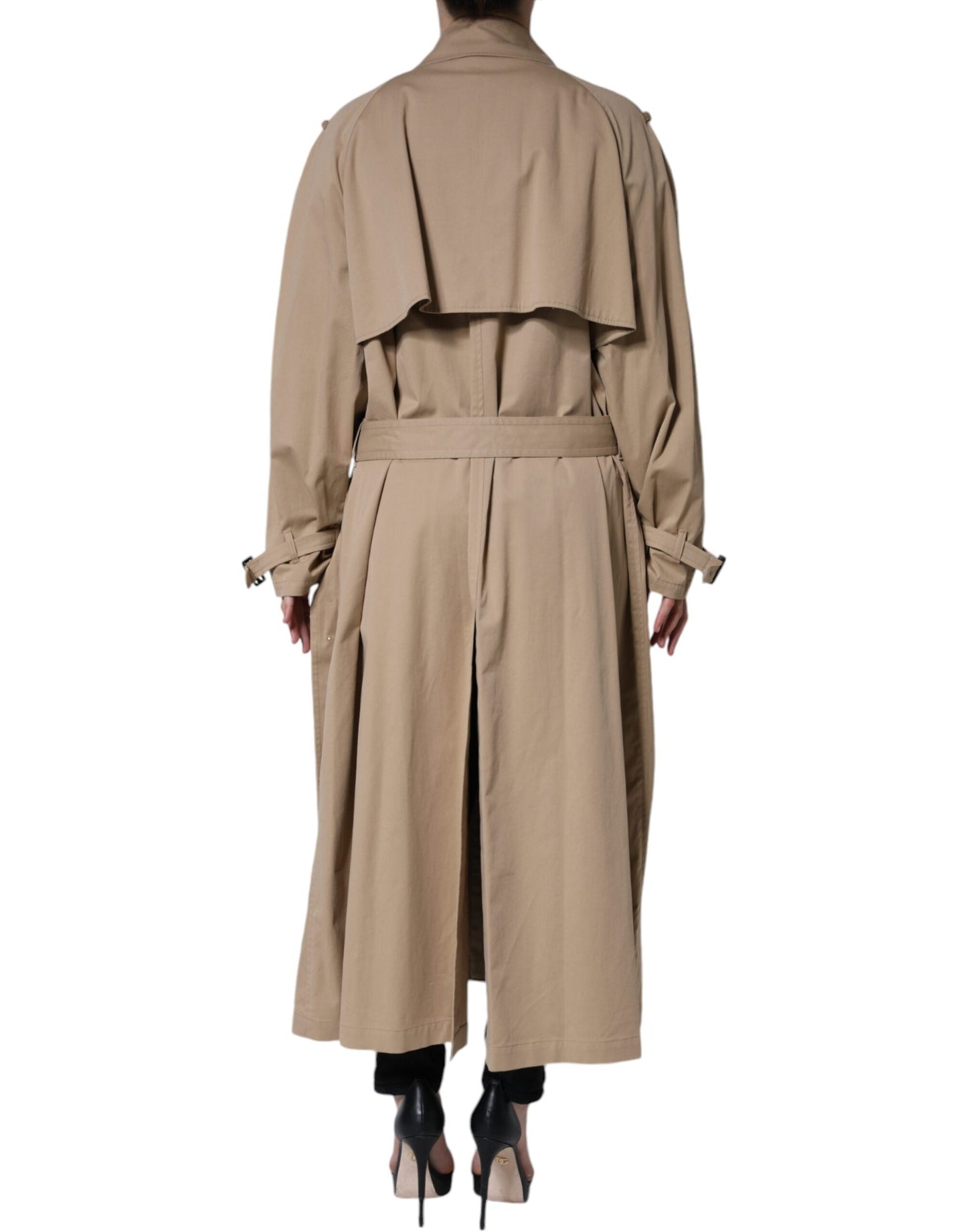 Dolce & Gabbana Khaki Double Breasted Trench Coat Women's Jacket