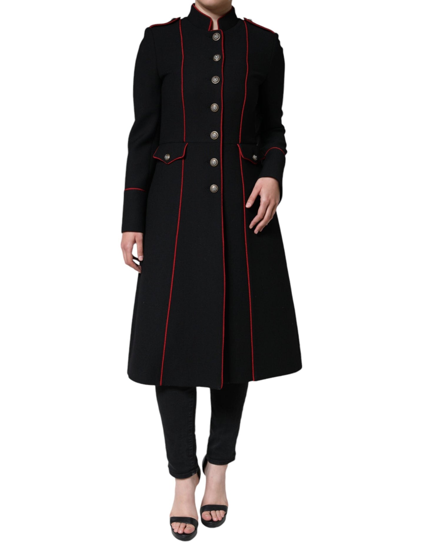 Dolce & Gabbana Black Single Breasted Trench Coat Women's Jacket