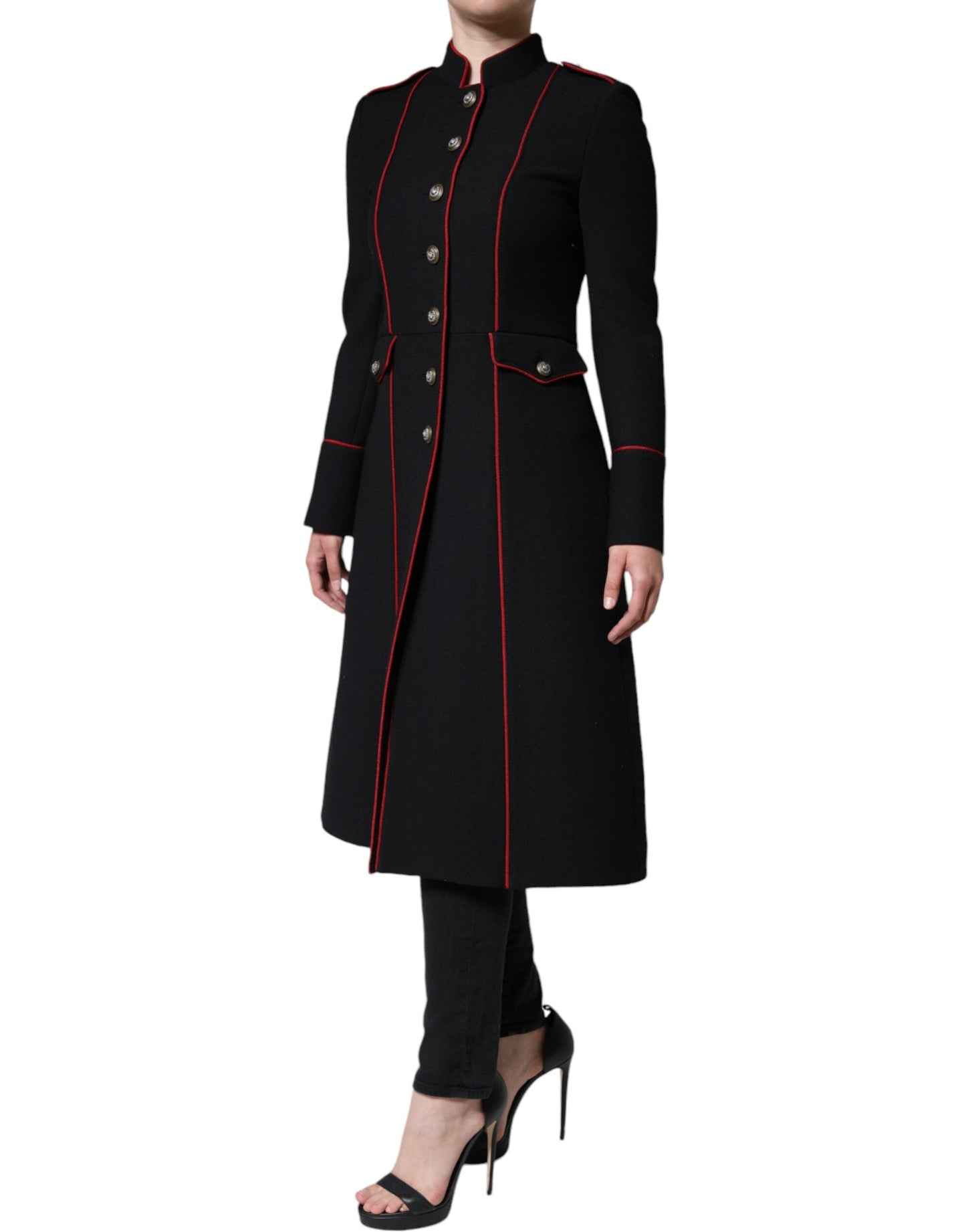 Dolce & Gabbana Black Single Breasted Trench Coat Women's Jacket