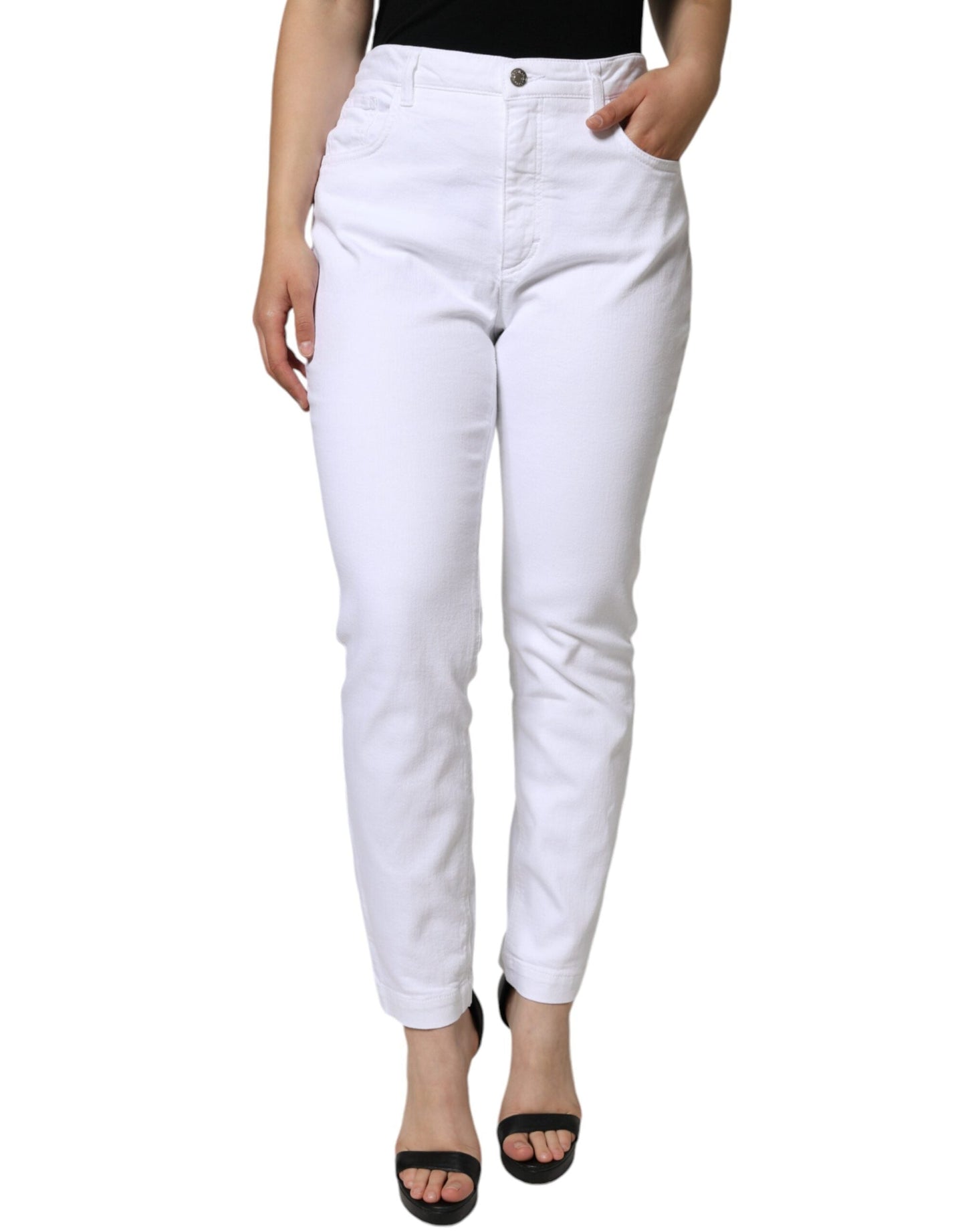 Dolce & Gabbana White Cotton Stretch AUDREY Skinny Women's Jeans