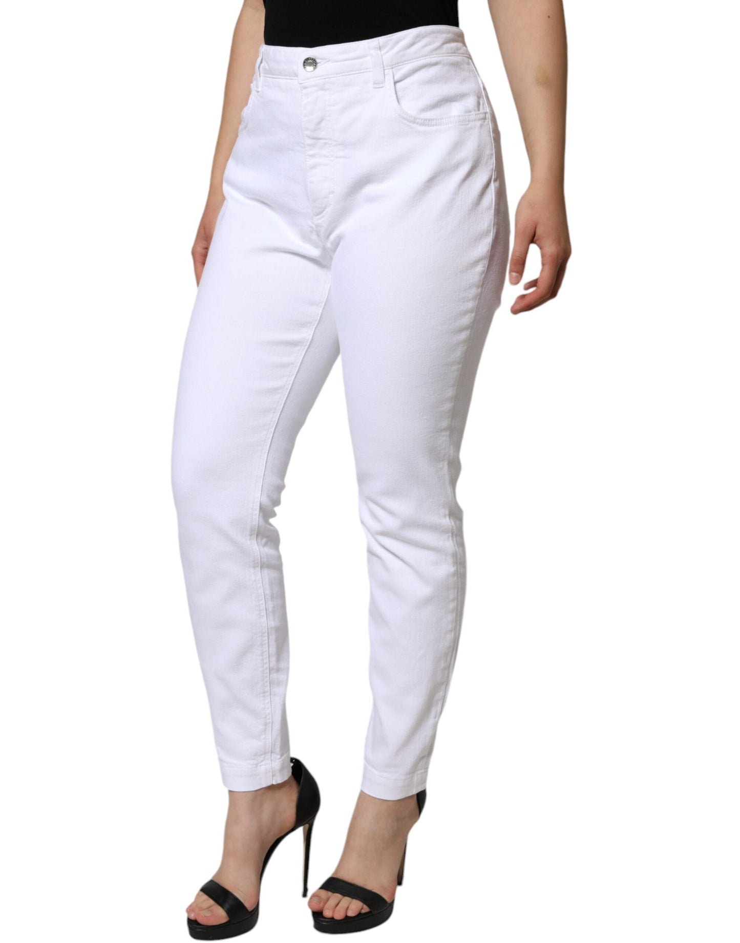 Dolce & Gabbana White Cotton Stretch AUDREY Skinny Women's Jeans