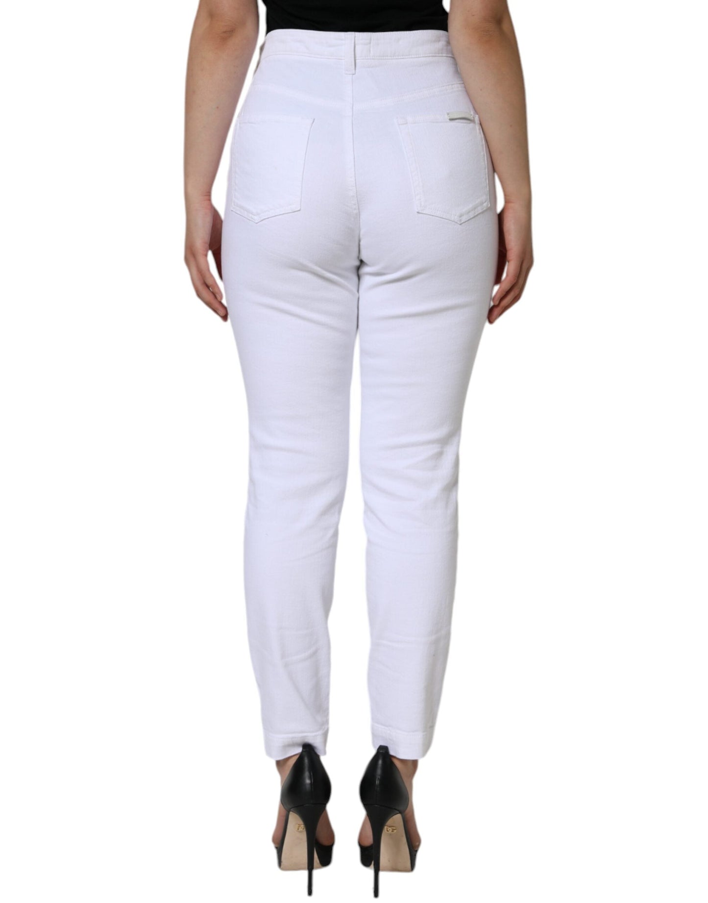 Dolce & Gabbana White Cotton Stretch AUDREY Skinny Women's Jeans