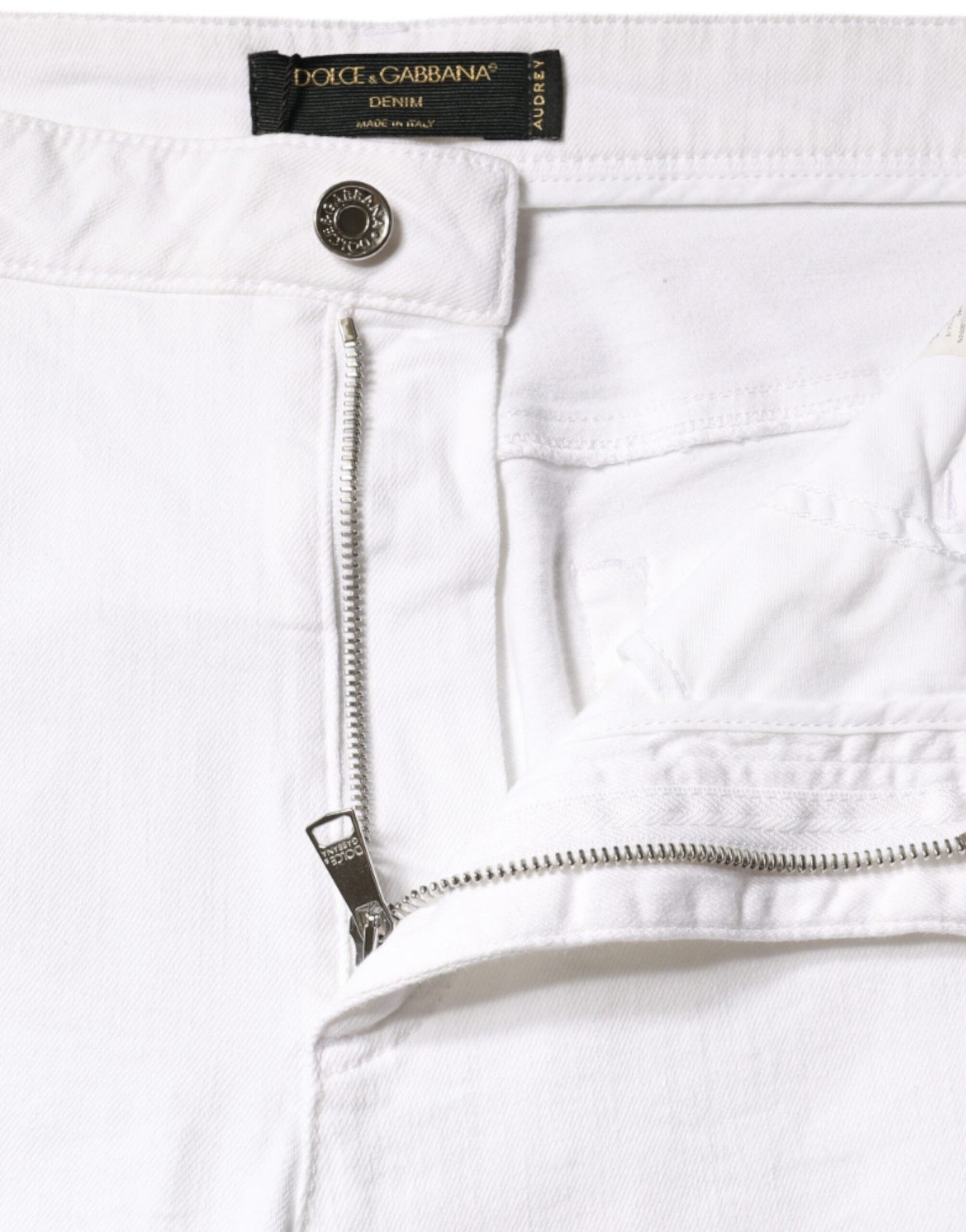 Dolce & Gabbana White Cotton Stretch AUDREY Skinny Women's Jeans