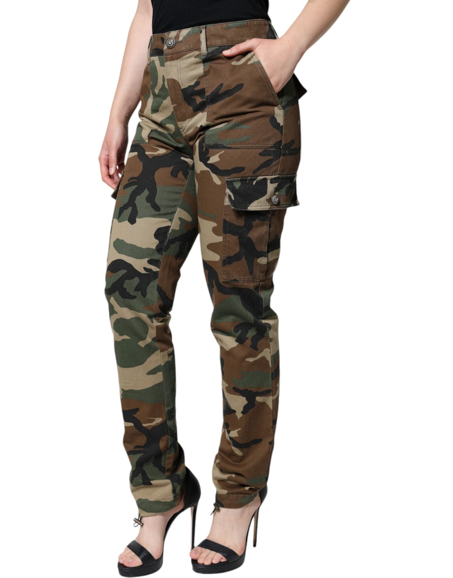 Dolce & Gabbana Multicolor Camouflage Cargo Women's Pants