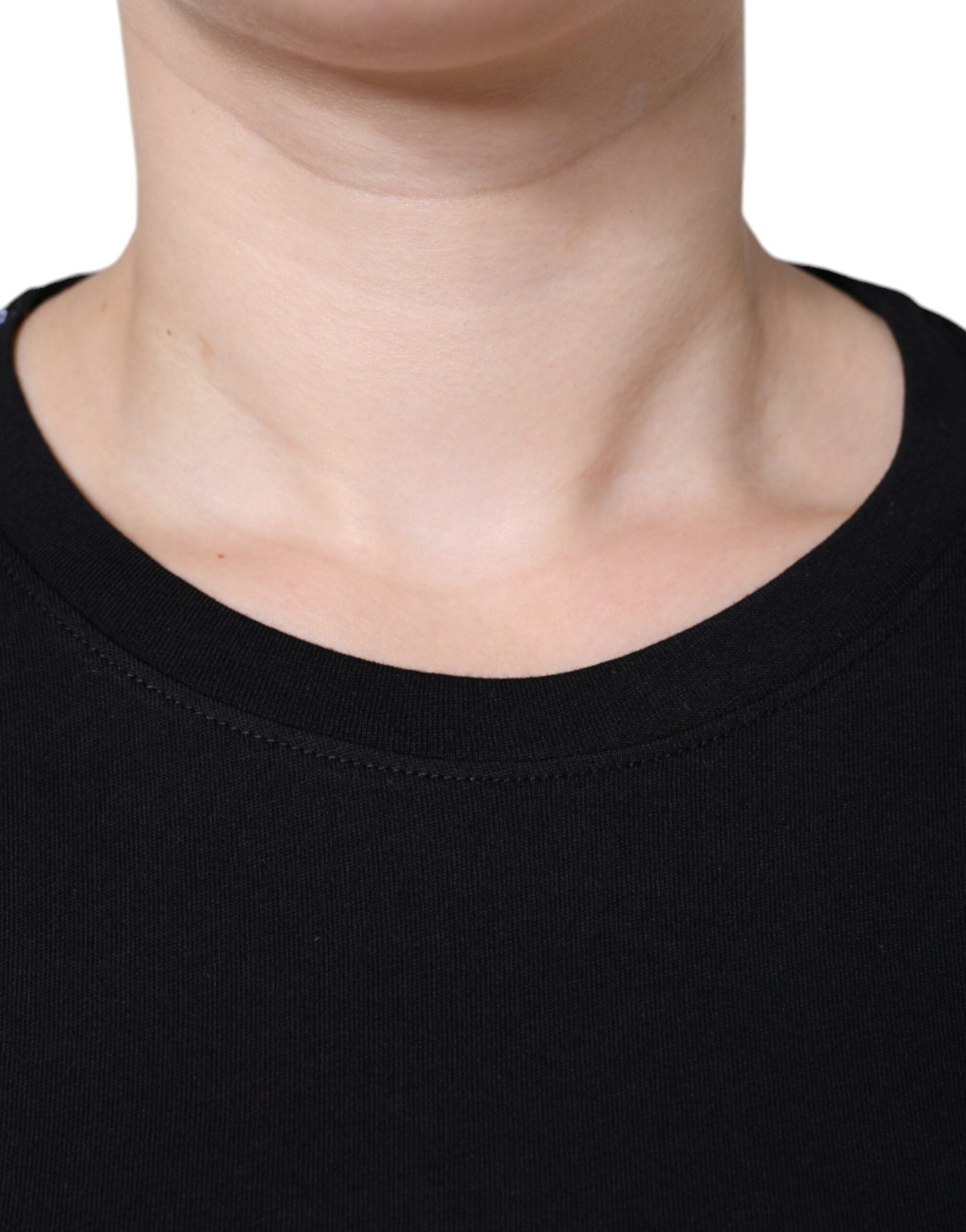 Dolce & Gabbana Black Cotton Crew Neck Short Sleeve Women's T-shirt