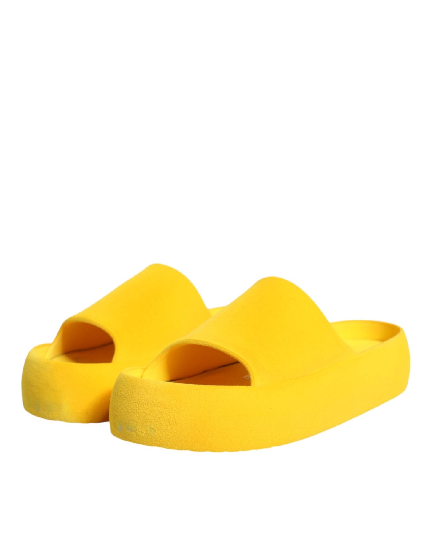 Dolce & Gabbana Yellow Rubber Slides Sandals Beachwear Women's Shoes ()