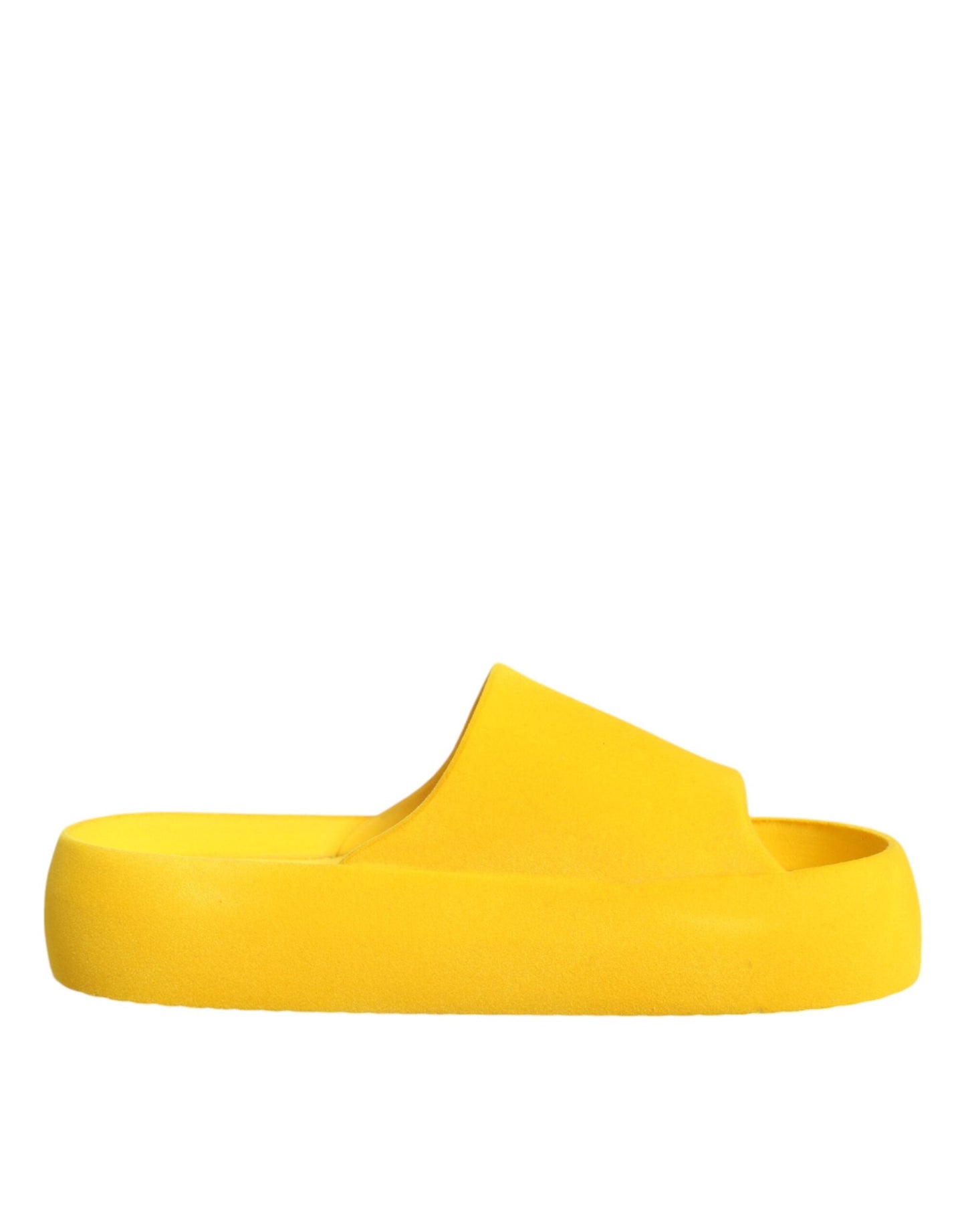Dolce & Gabbana Yellow Rubber Slides Sandals Beachwear Women's Shoes ()