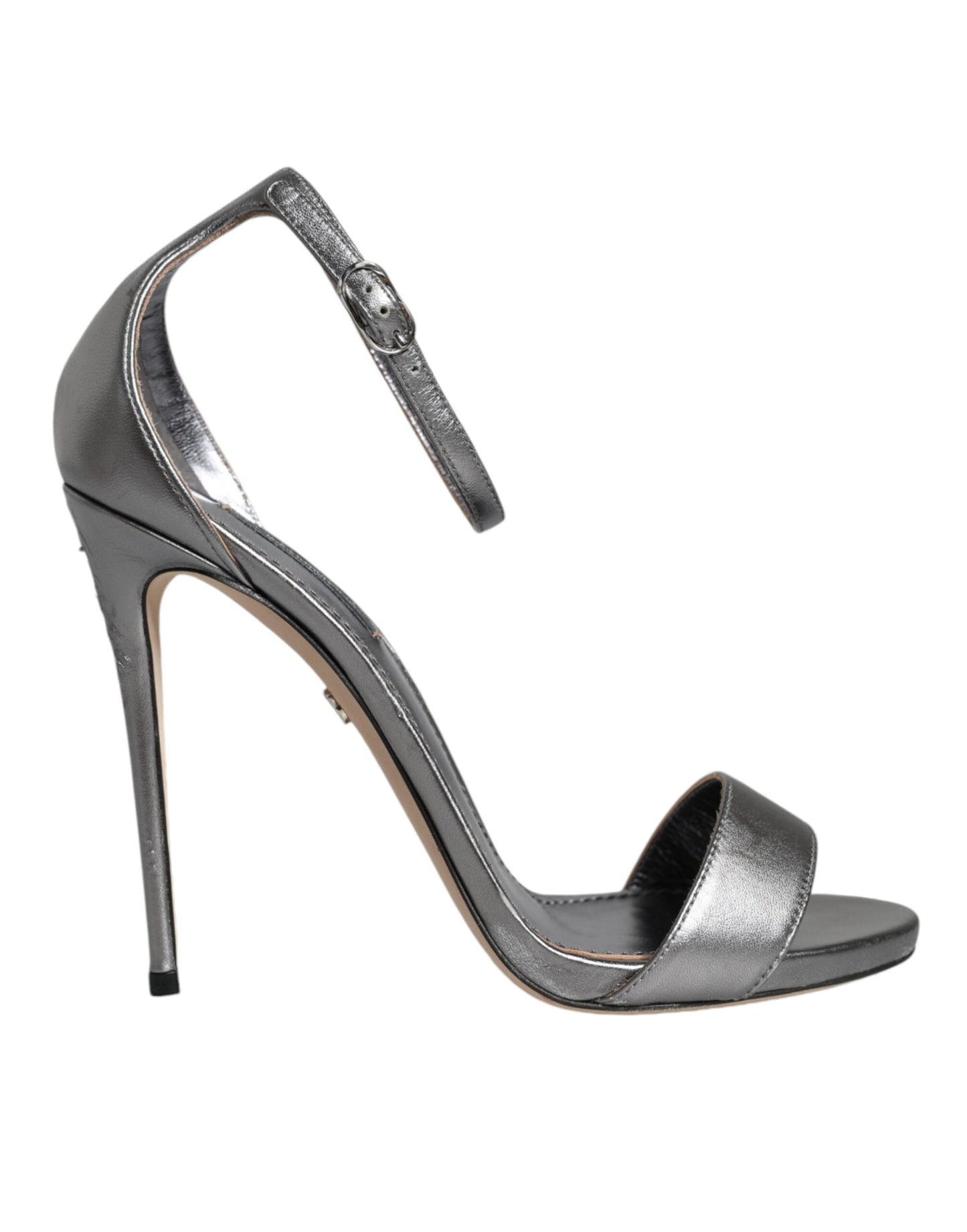 Dolce & Gabbana Silver KEIRA Heels Ankle Strap Sandals Women's Shoes ()