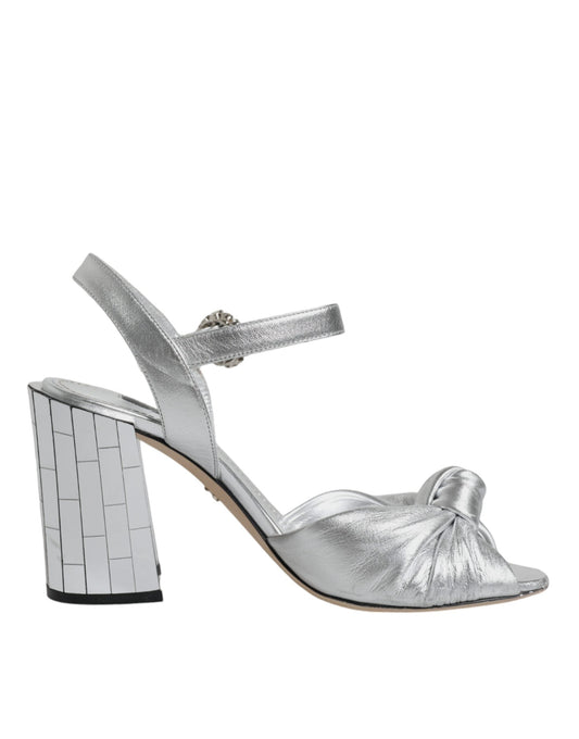 Dolce & Gabbana Silver Mirror Heels KEIRA Sandals Women's Shoes ()