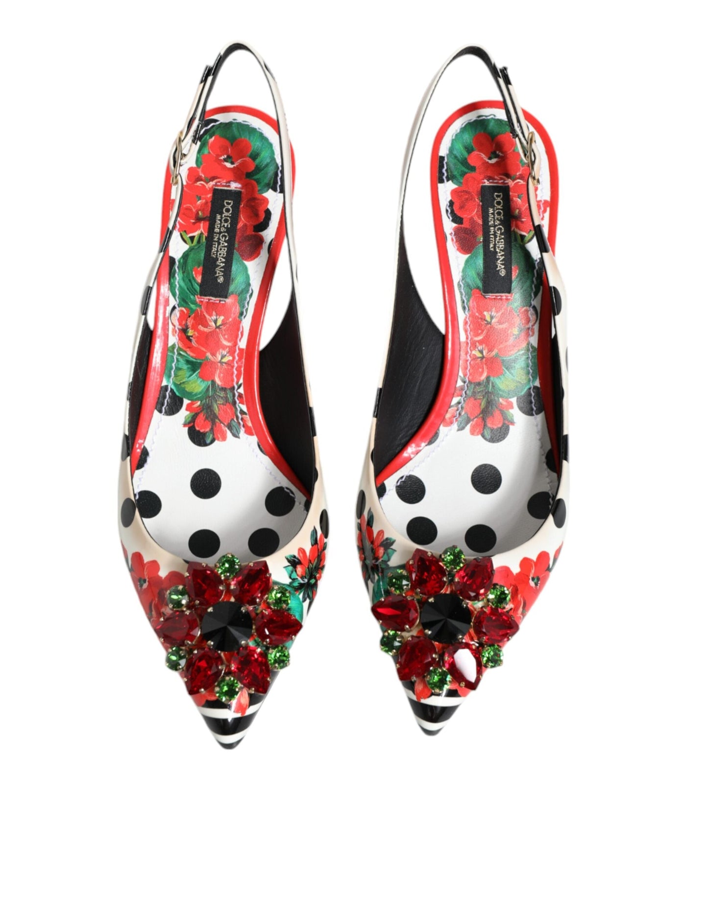 Dolce & Gabbana Multicolor Crystal Heels Slingback Women's Shoes ()