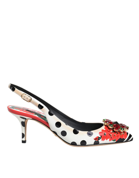 Dolce & Gabbana Multicolor Crystal Heels Slingback Women's Shoes ()