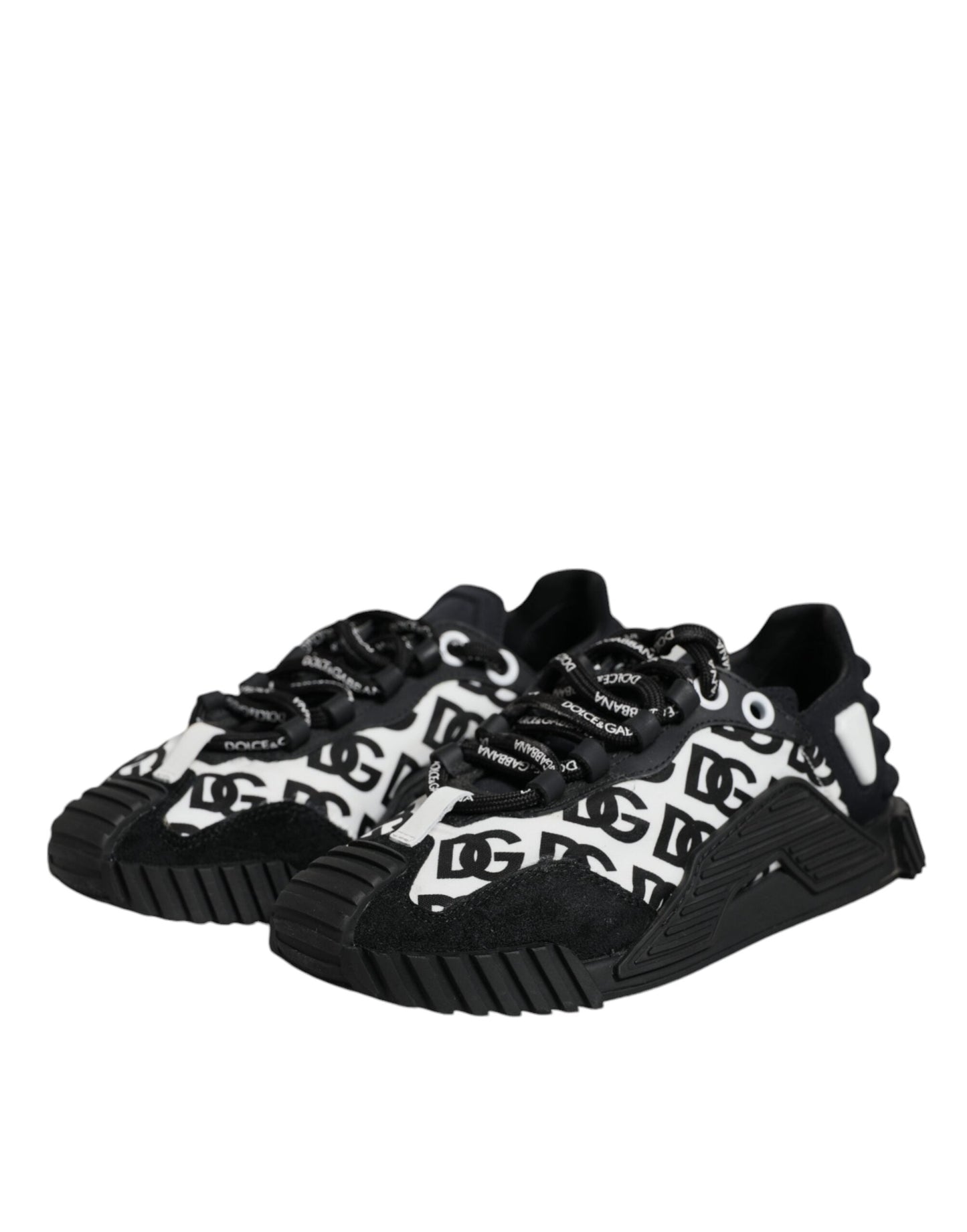 Dolce & Gabbana Black Logo Lace Up Low Top NS1 Sneakers Women's Shoes ()