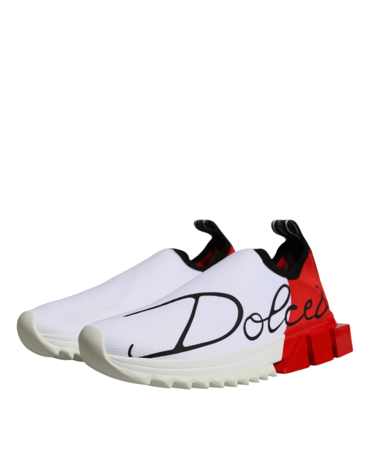 Dolce & Gabbana White Red Low Top Sorrento Men Sneakers Women's Shoes ()