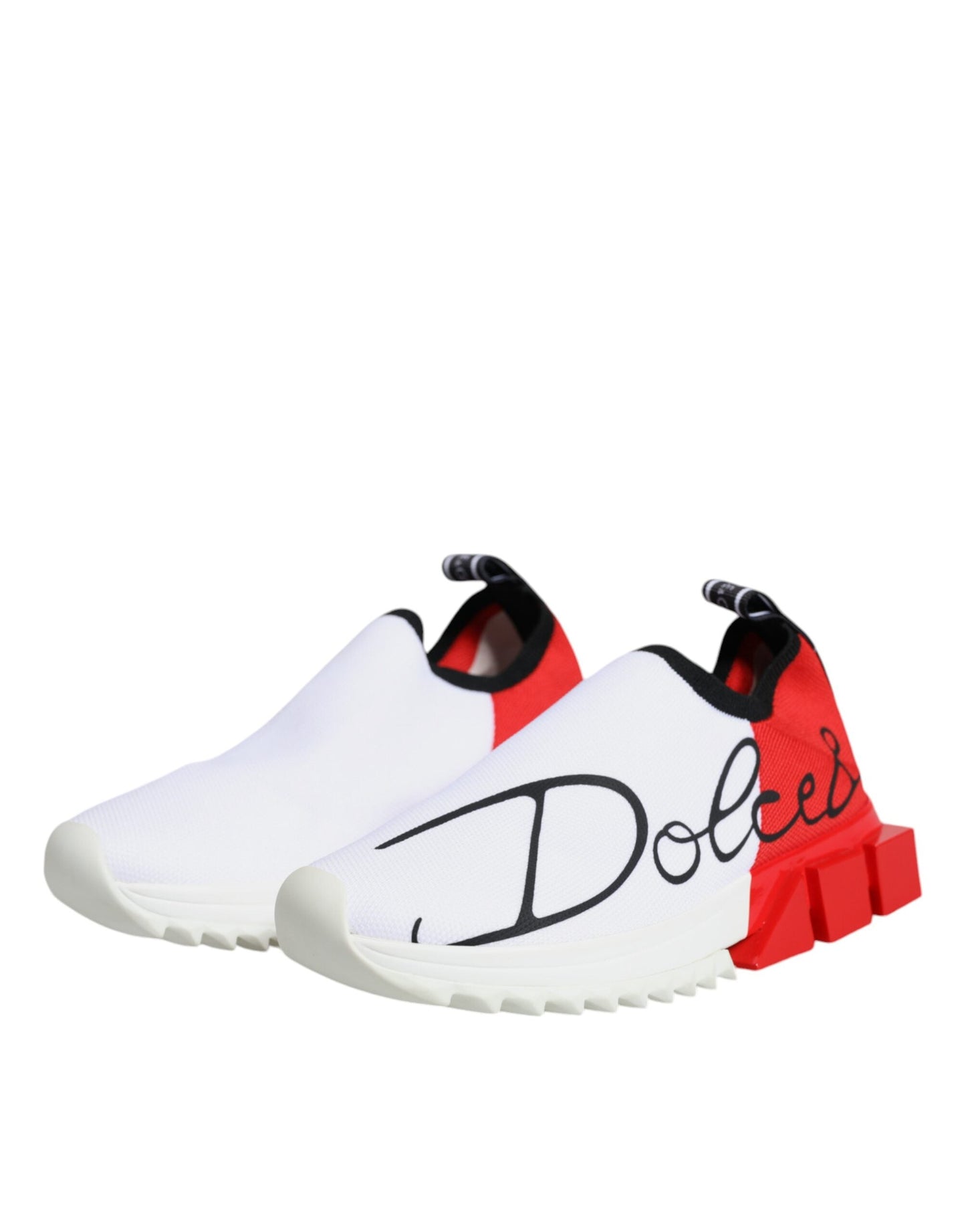 Dolce & Gabbana White Red Low Top Sorrento Men Sneakers Women's Shoes ()