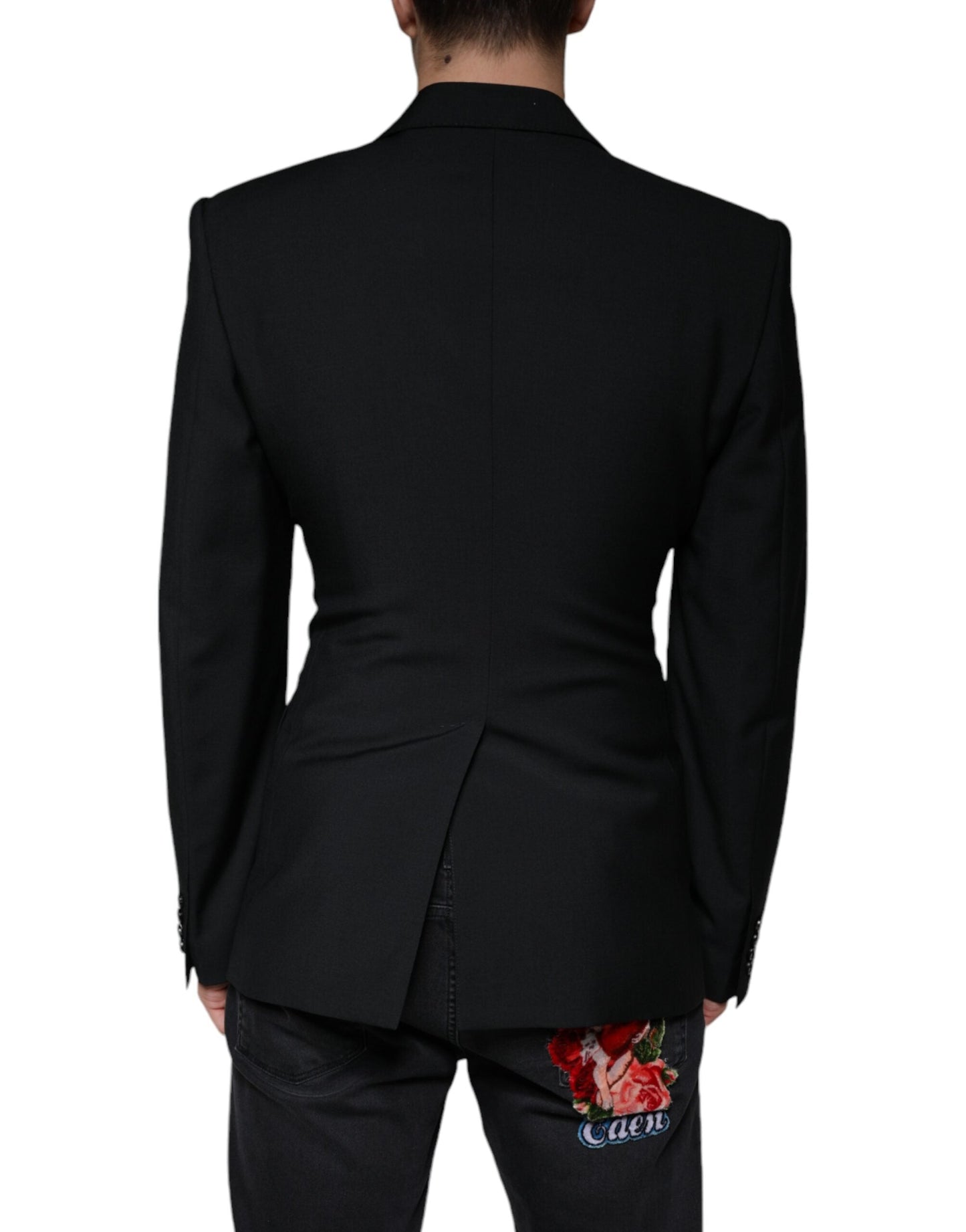 Dolce & Gabbana Black White Single Breasted Dress Men's Blazer