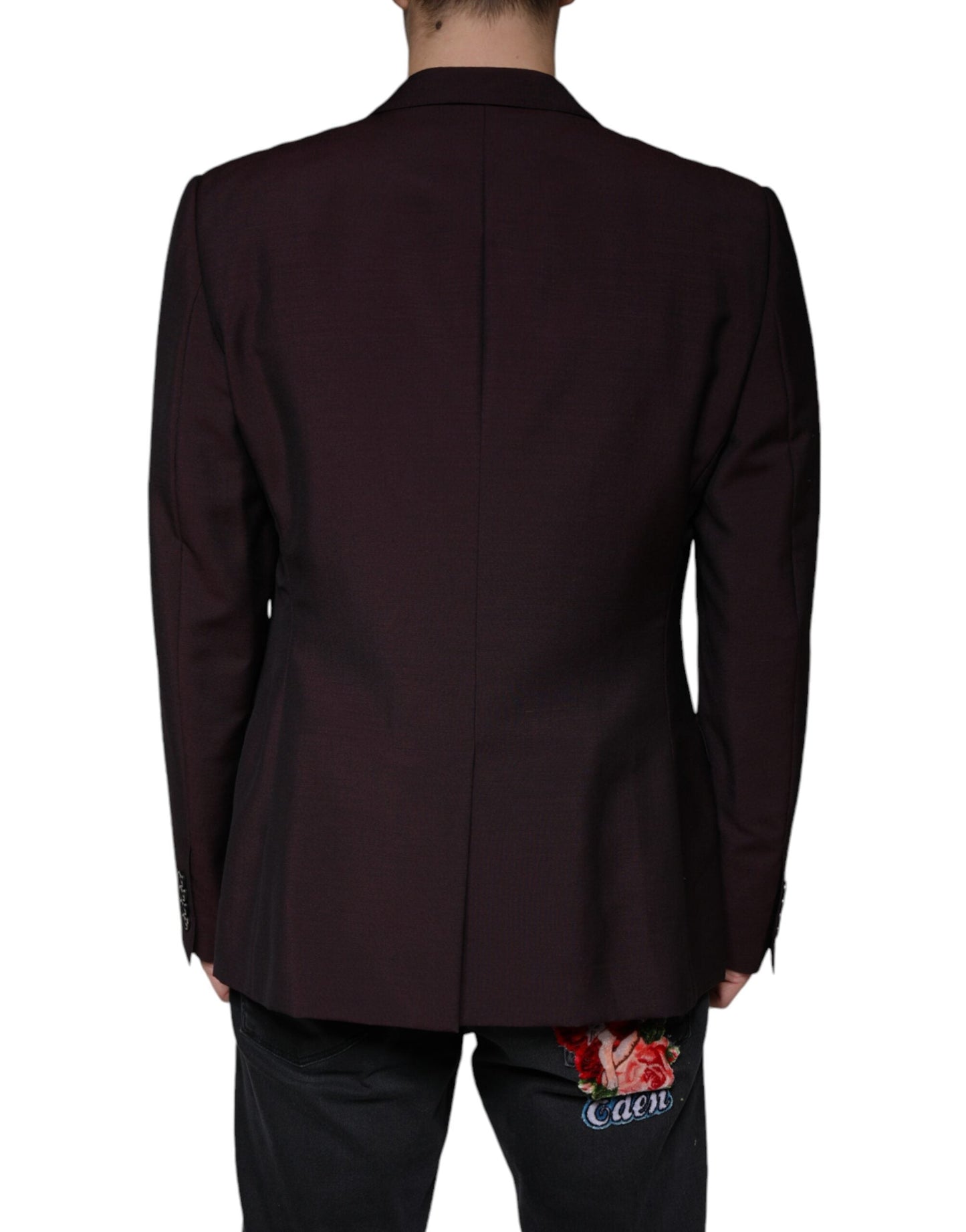 Dolce & Gabbana Bordeaux Wool Single Breasted Dress Men's Blazer