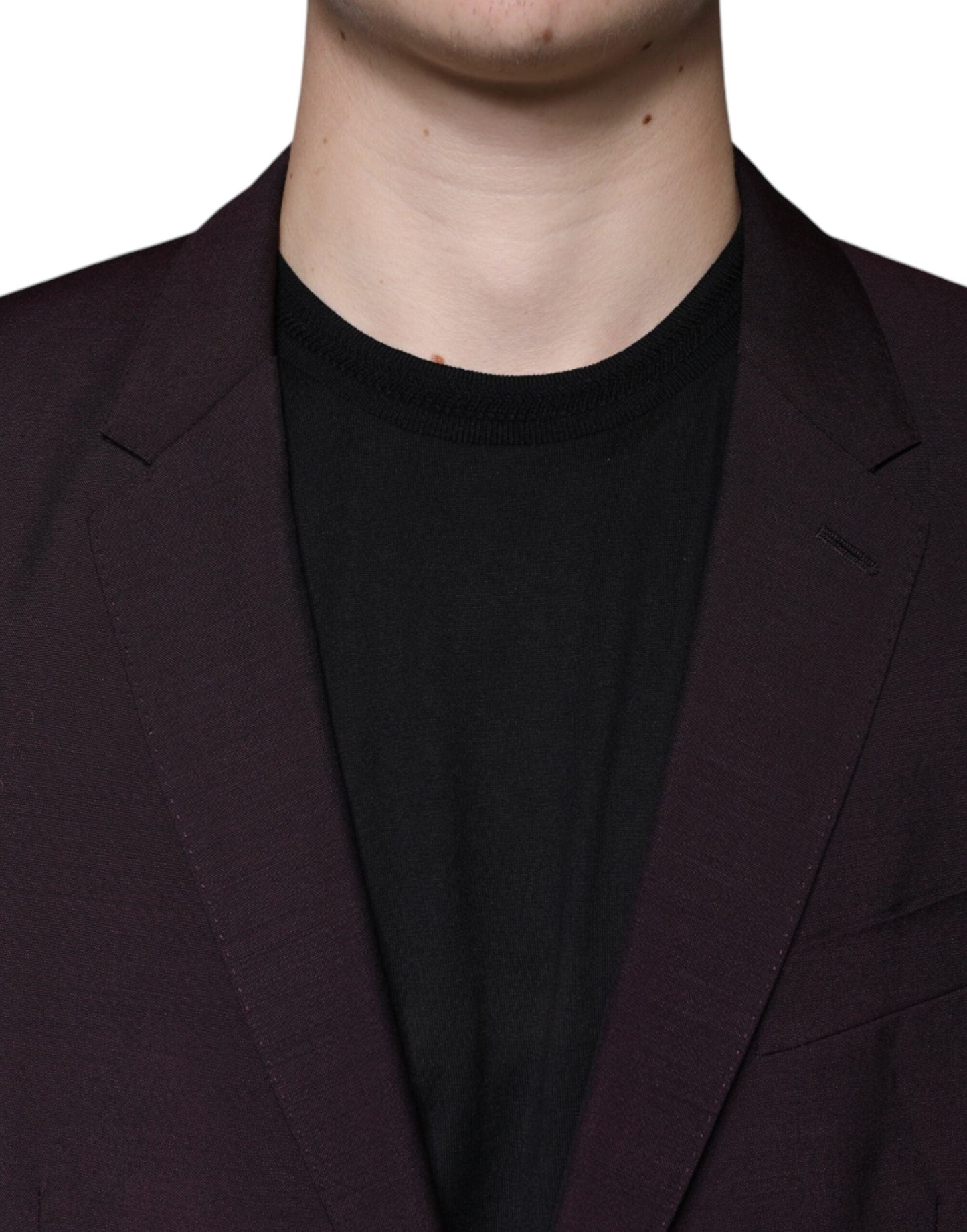 Dolce & Gabbana Bordeaux Wool Single Breasted Dress Men's Blazer