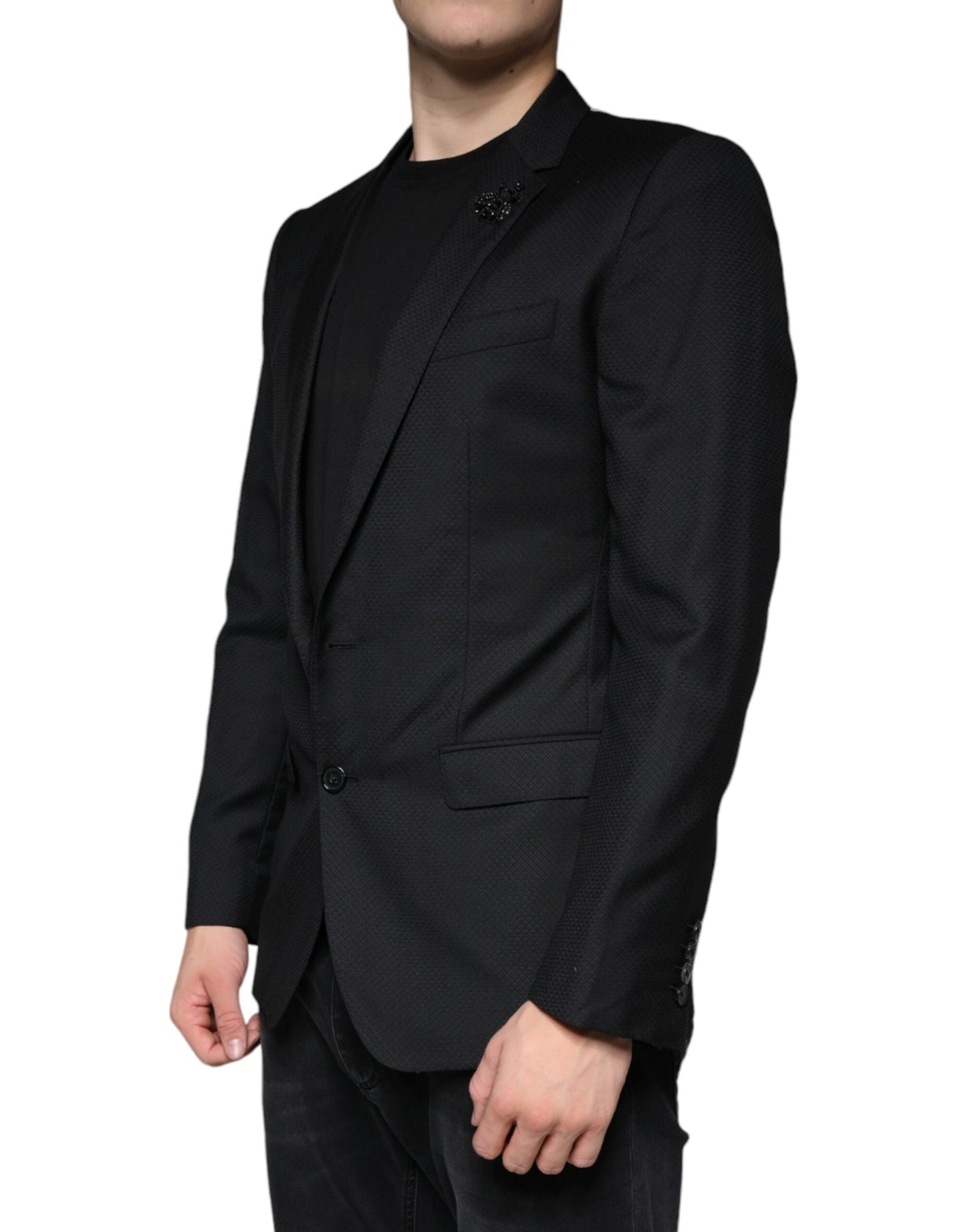 Dolce & Gabbana Black MARTINI Bee Single Breasted Men's Blazer