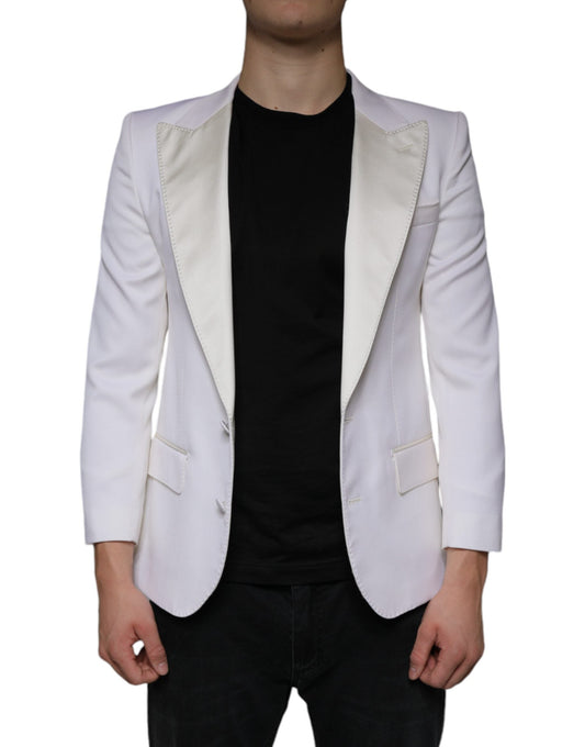 Dolce & Gabbana Off White Wool Single Breasted Dress Men's Blazer