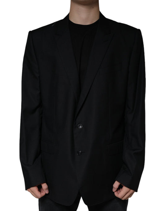 Dolce & Gabbana Black Wool Single Breasted Men Coat Men's Blazer ()
