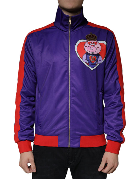 Dolce & Gabbana Purple YEAR OF THE PIG Full Zip Bomber Men's Jacket ()
