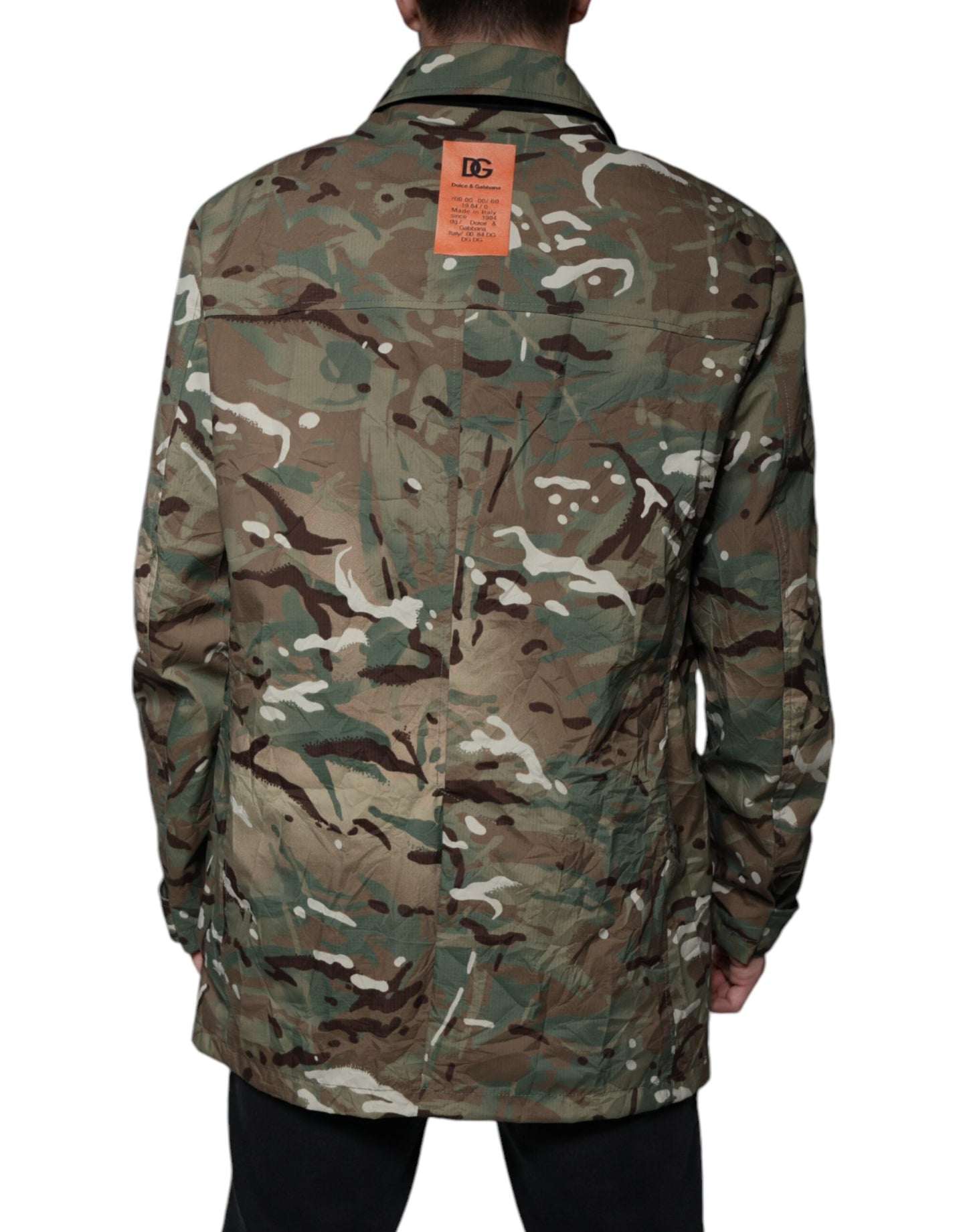 Dolce & Gabbana Multicolor Camouflage Collared Coat Men's Jacket ()