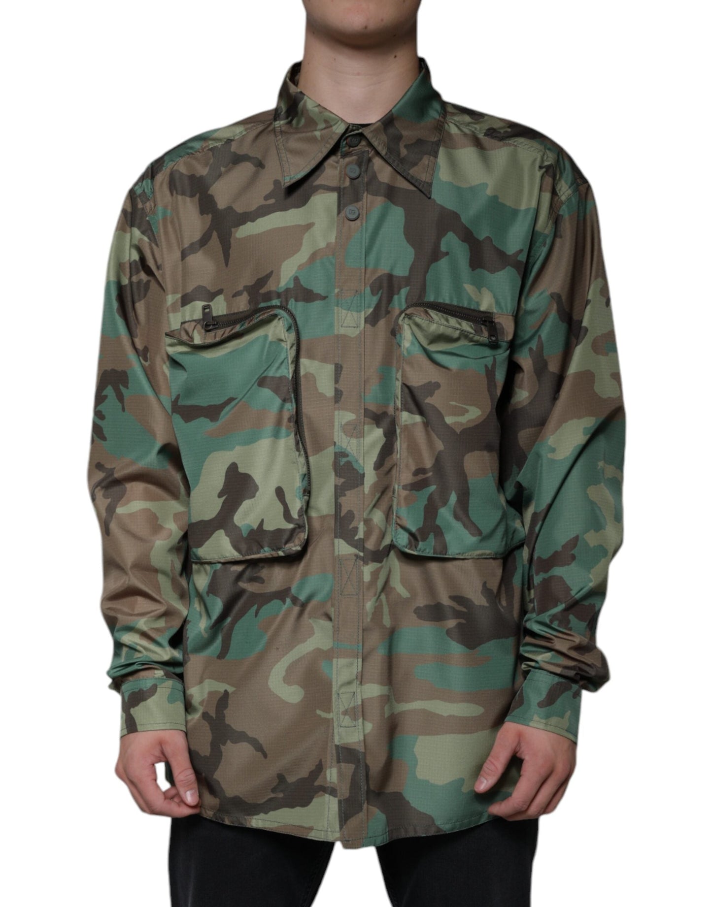 Dolce & Gabbana Multicolor Camouflage Button Down Men's Shirt ()