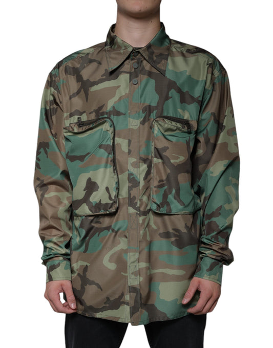 Dolce & Gabbana Multicolor Camouflage Button Down Men's Shirt ()